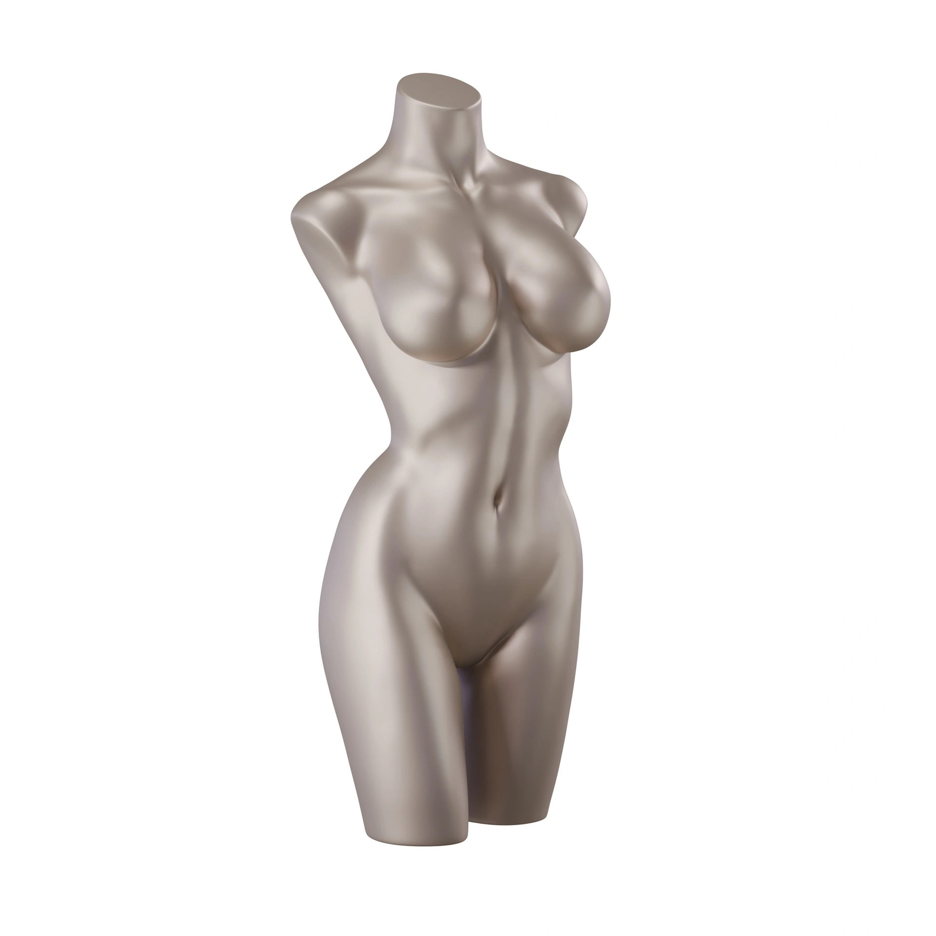 BINK - Lingerie torso, female, D-cup, bronze metallic skin color, pose 005
