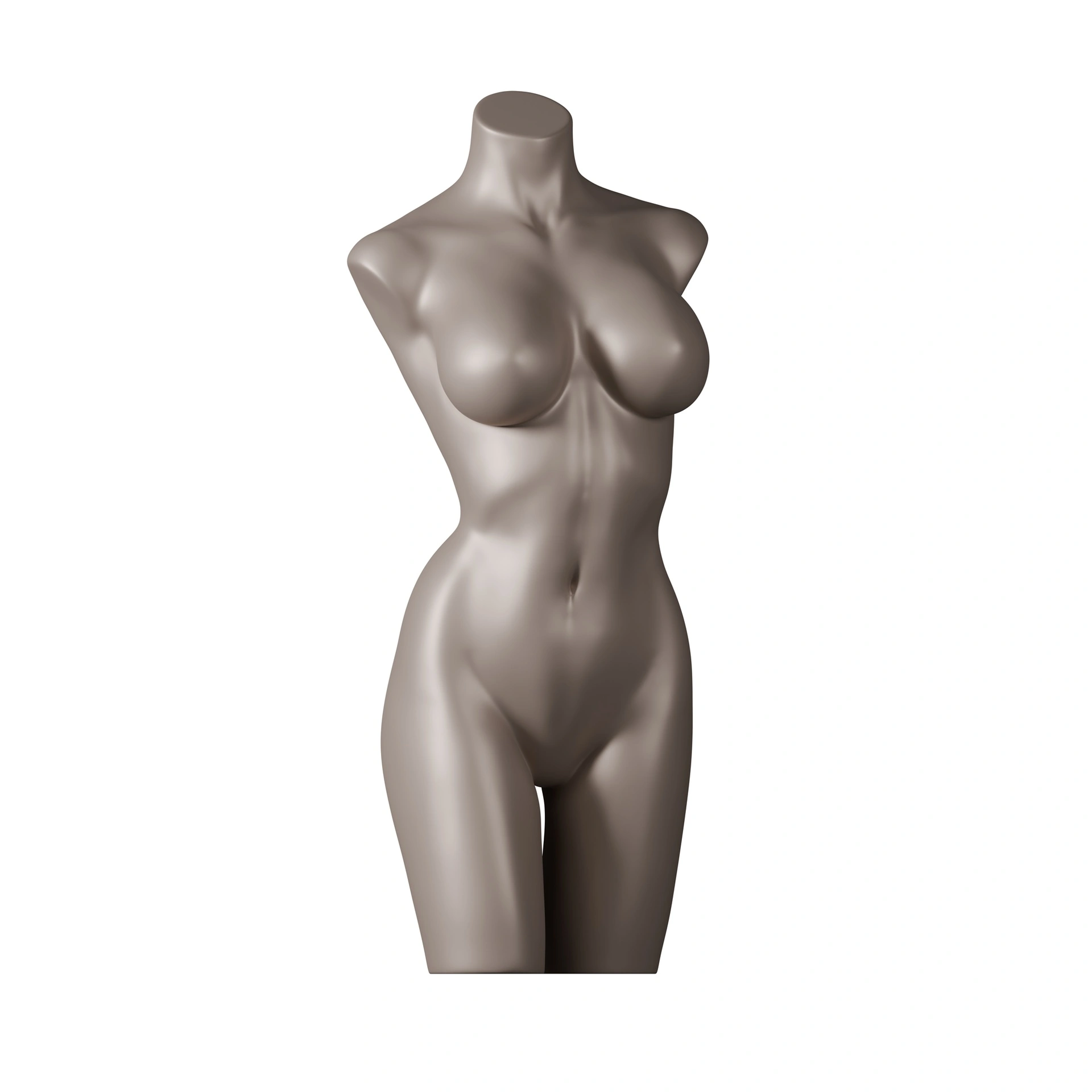 Lingerie torso, female, D-cup, bronze metallic skin color, pose 005