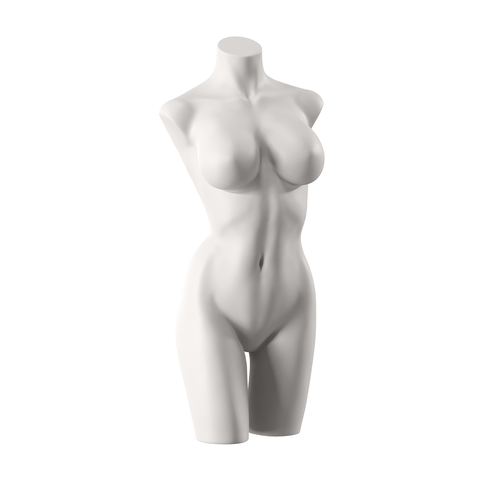 Torso de lencería, dama, copa D, blanco cálido, postura 005