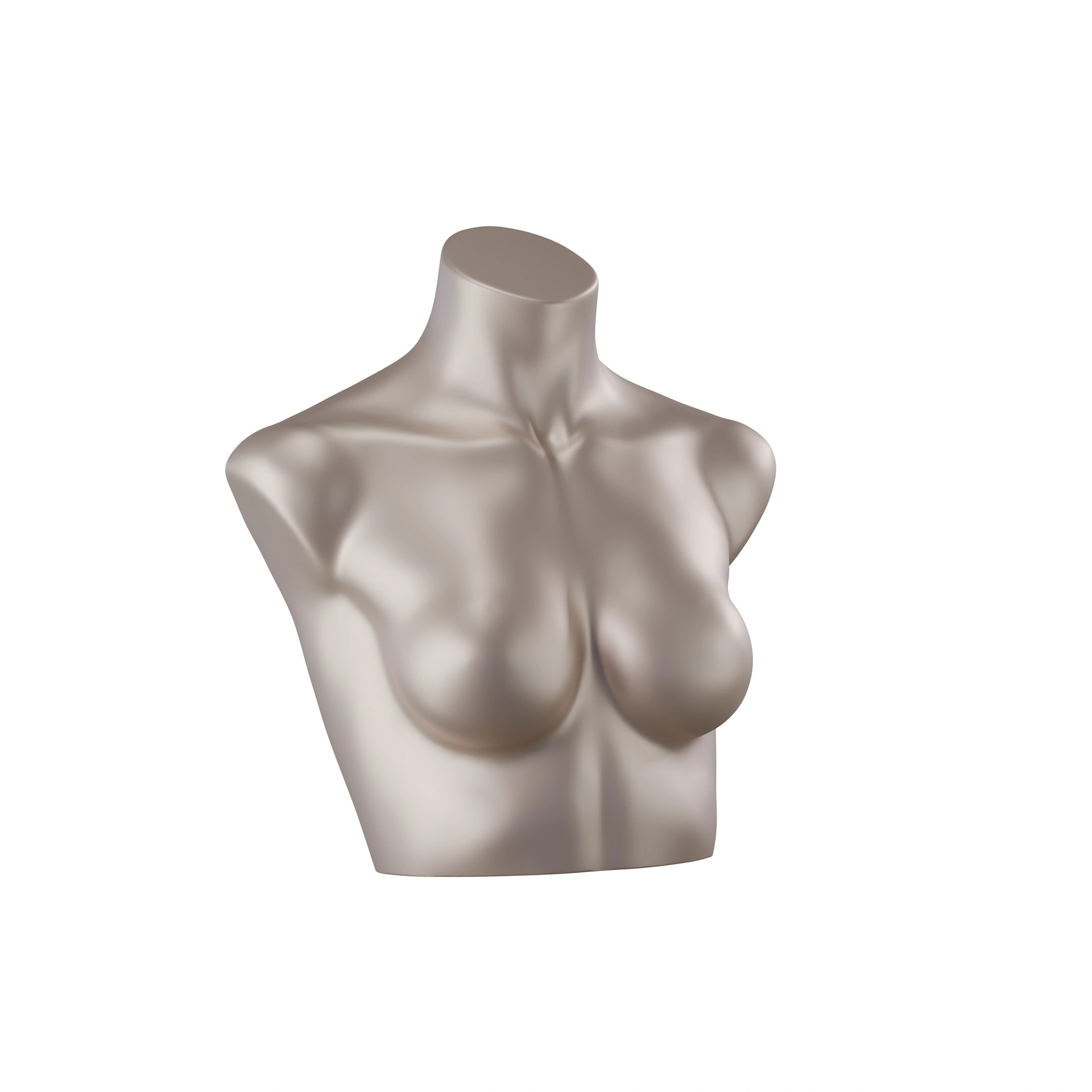 BINK - Lingerie bust, female, B-cup, bronze metallic skin color, pose 101
