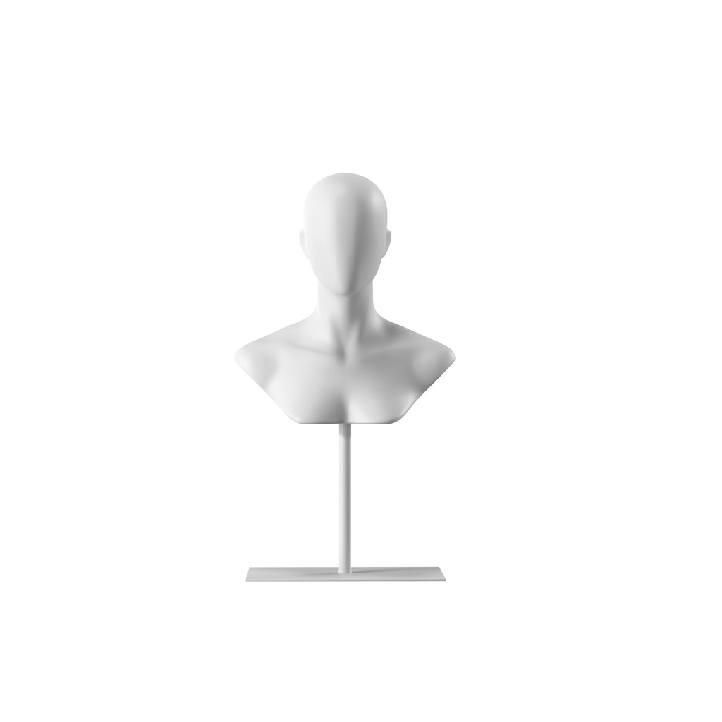 BINK - White abstract female head display on white powdercoated base