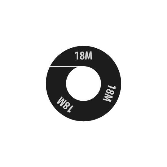 BINK - Size marker,black, size " 18 M " white,per 10 pcs