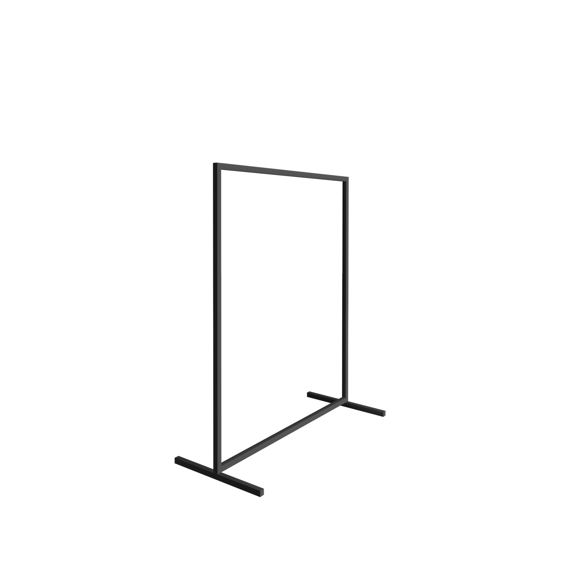 Heavy duty clothing rack, wide model, square metal tube, black matt