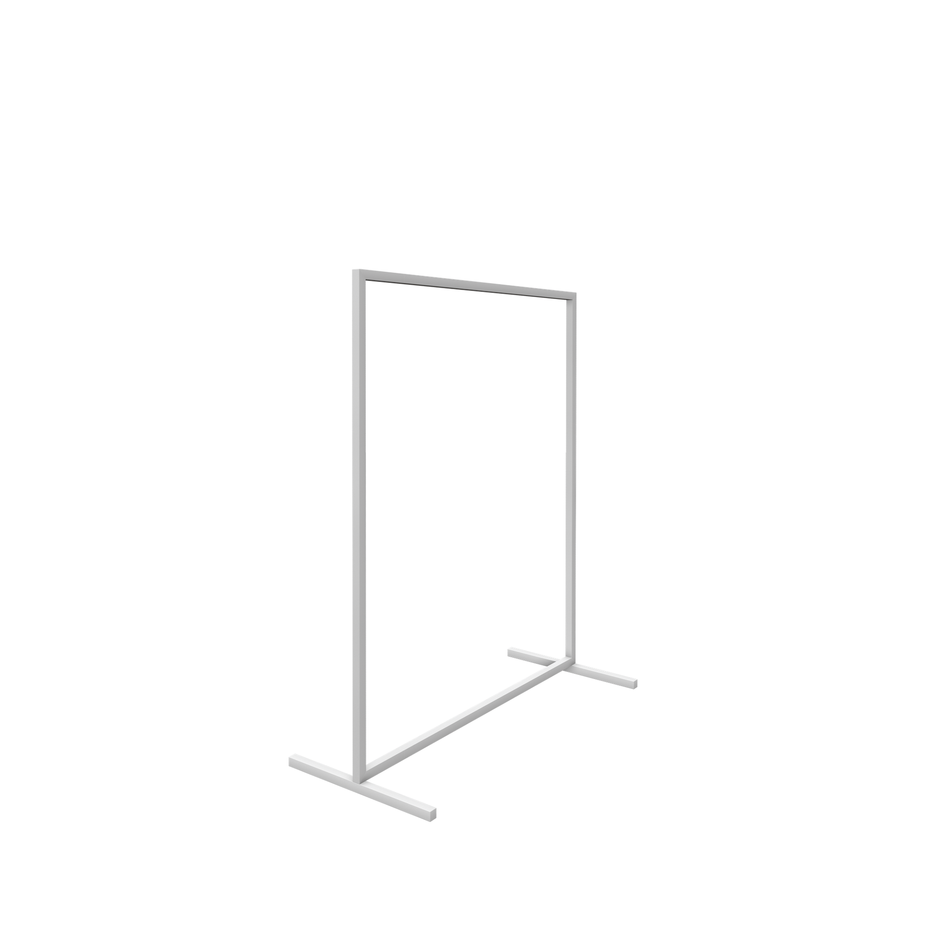 Heavy duty clothing rack, wide model, square metal tube, white matt