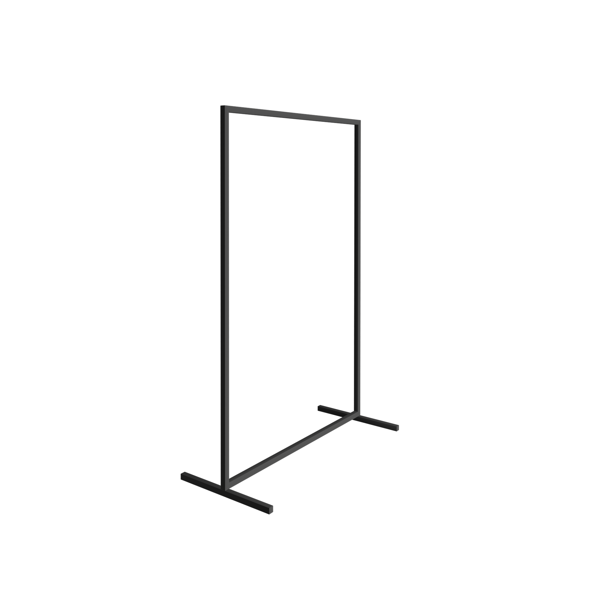 Heavy duty clothing rack, wide model, for long dresses, square metal tube, black matt
