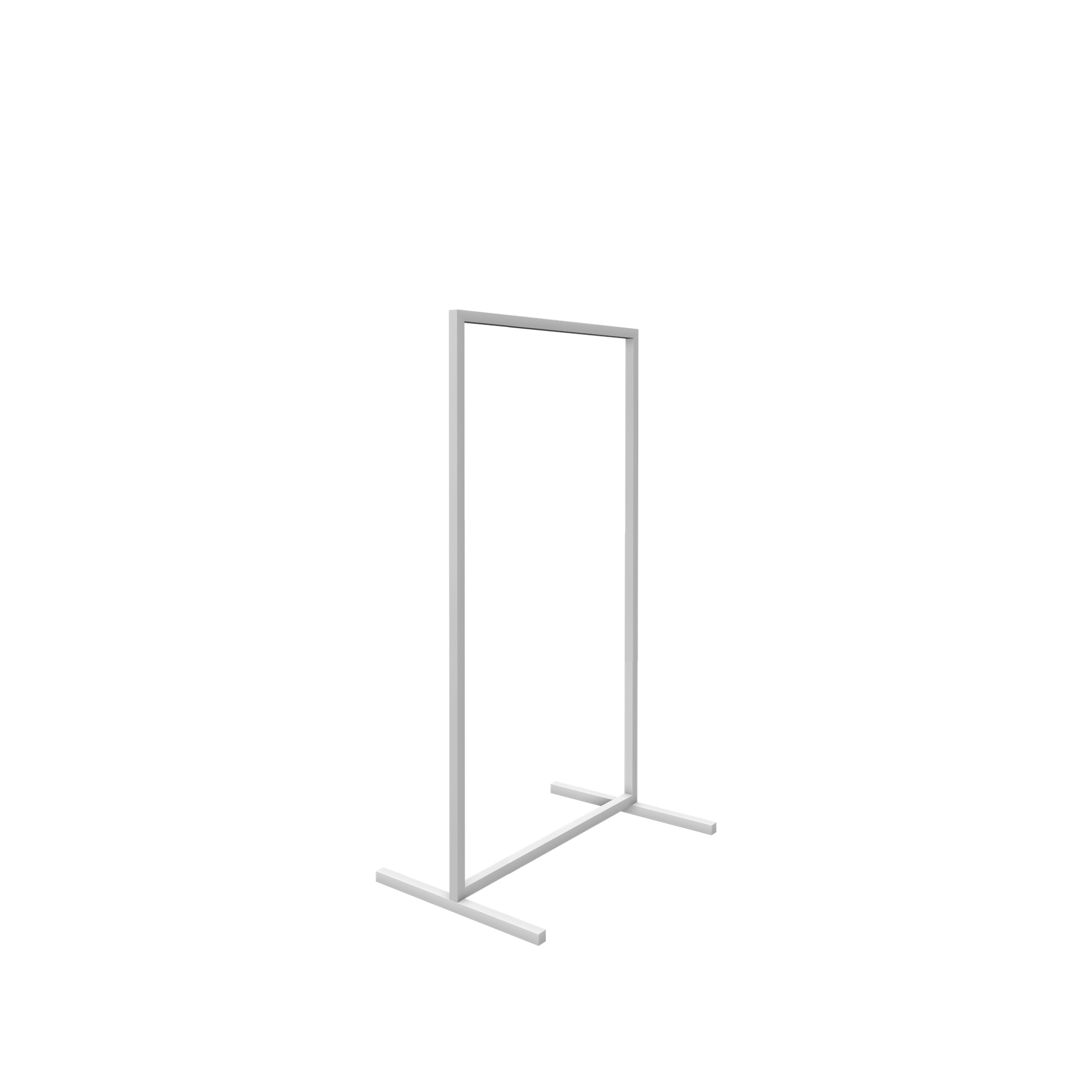 Heavy duty clothing rack, short model, square metal tube, white matt