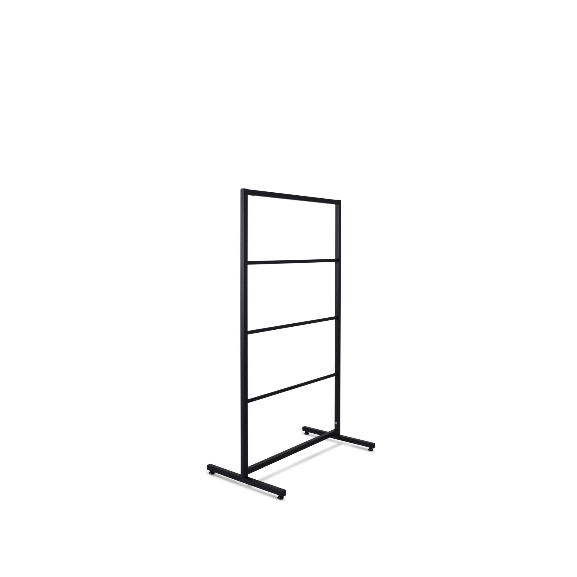 Heavy duty clothing rack, short model, for lingerie, with 3 horizontal hangrails, black