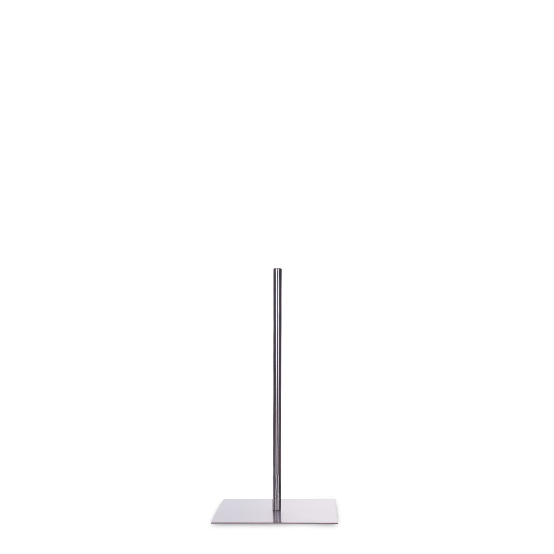 Bust stand, in center, chromed steel, upright 40cm 