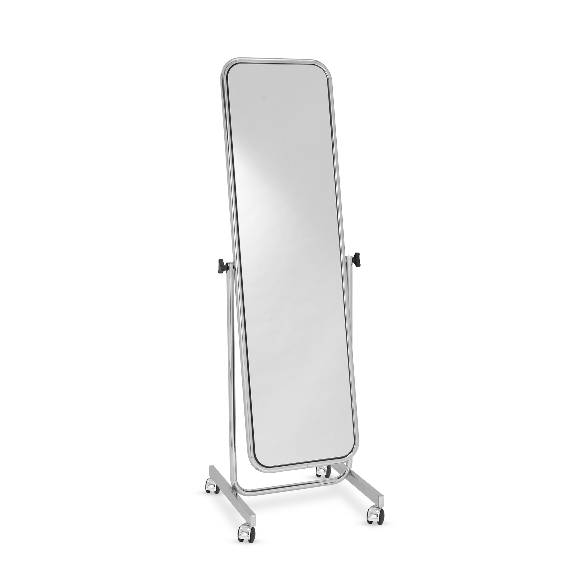 Adjustable full-lenght mirror with wheels, chroom, 50x160cm