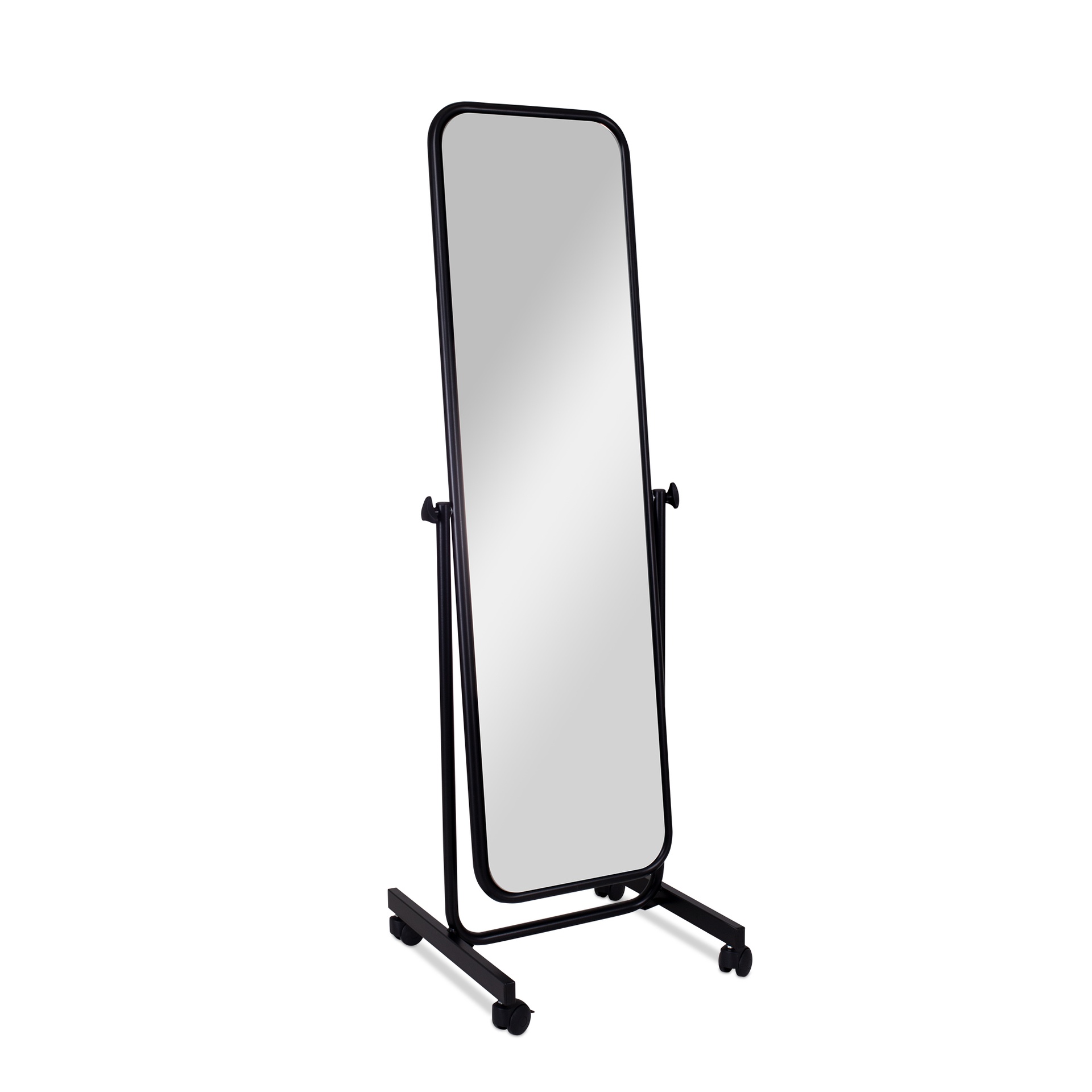 BINK - Adjustable full-lenght mirror with wheels, black, 50x160cm