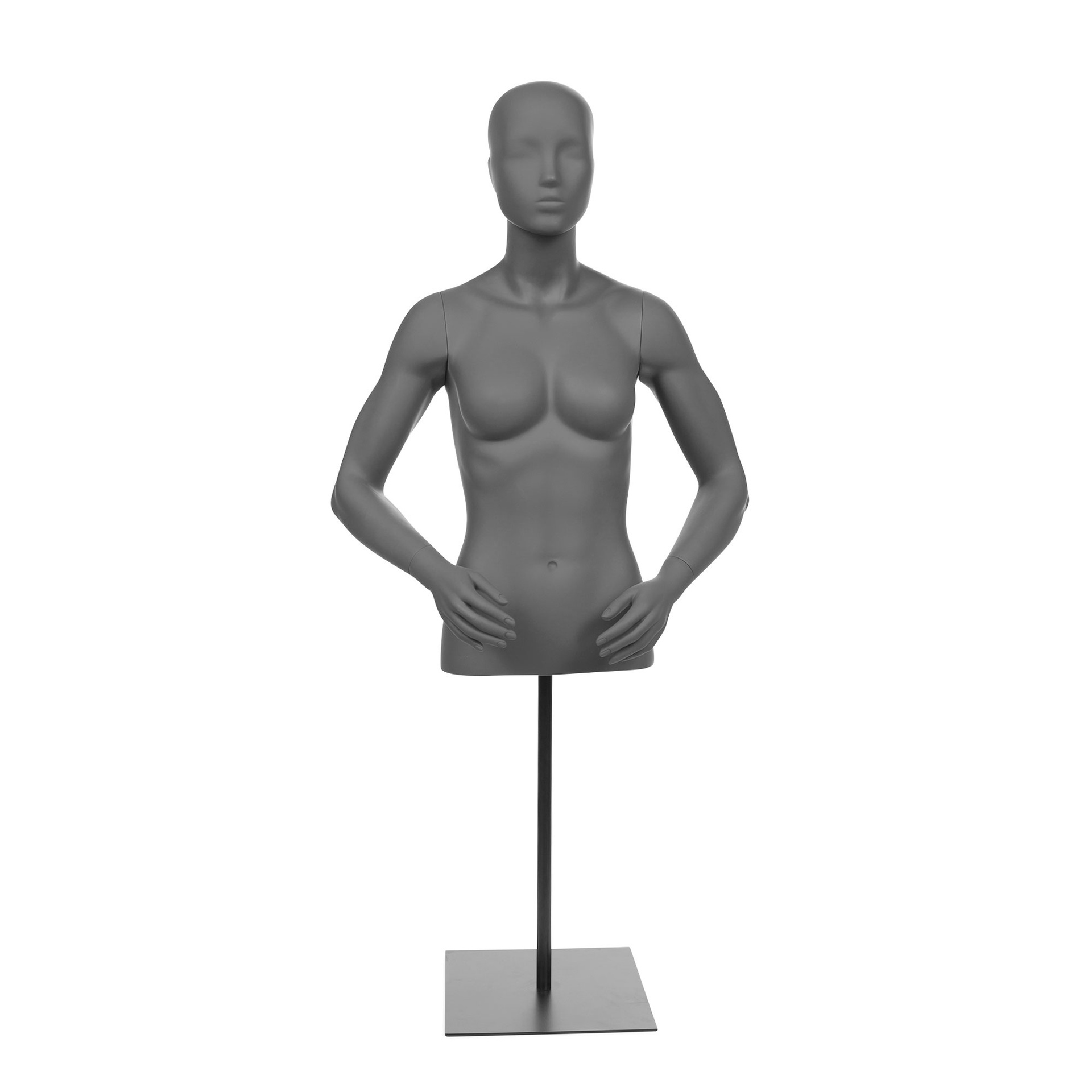 BINK - Female bust with arms and abstract head, grey