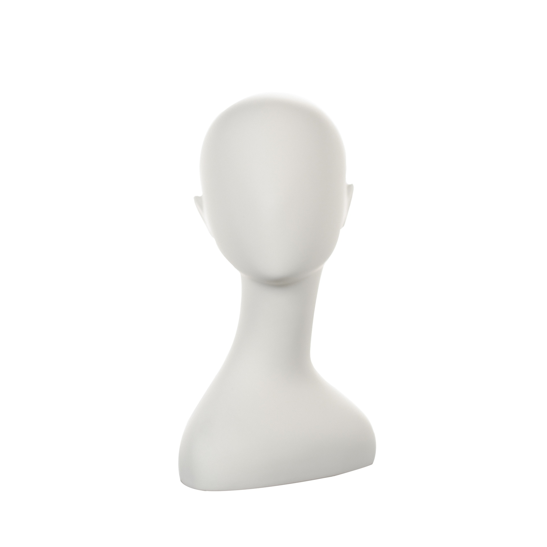 BINK - Abstract female head, finished in FRP, ivory white