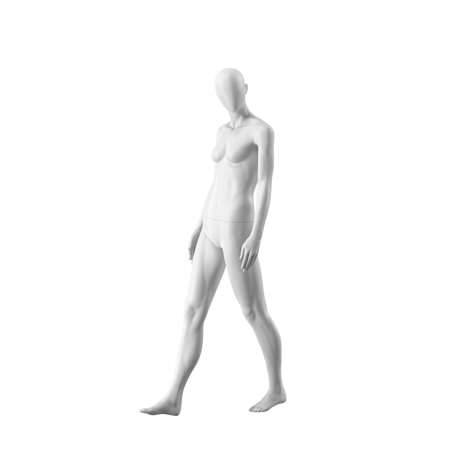 BINK - Realistic mannequin, female, urban style, matt white, seated pose 006