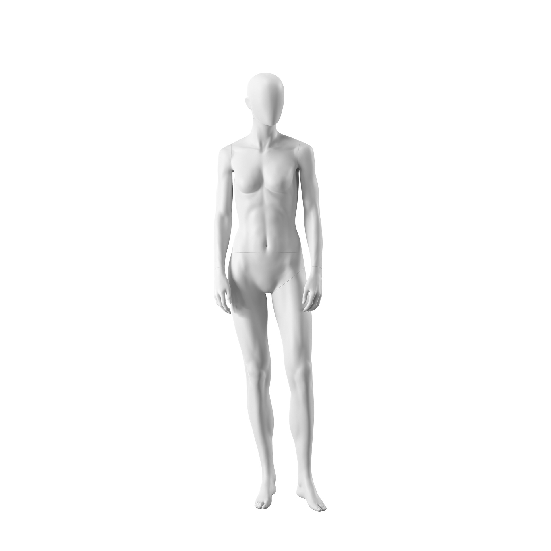 BINK - Realistic mannequin, female, urban style, matt white, standing pose 009
