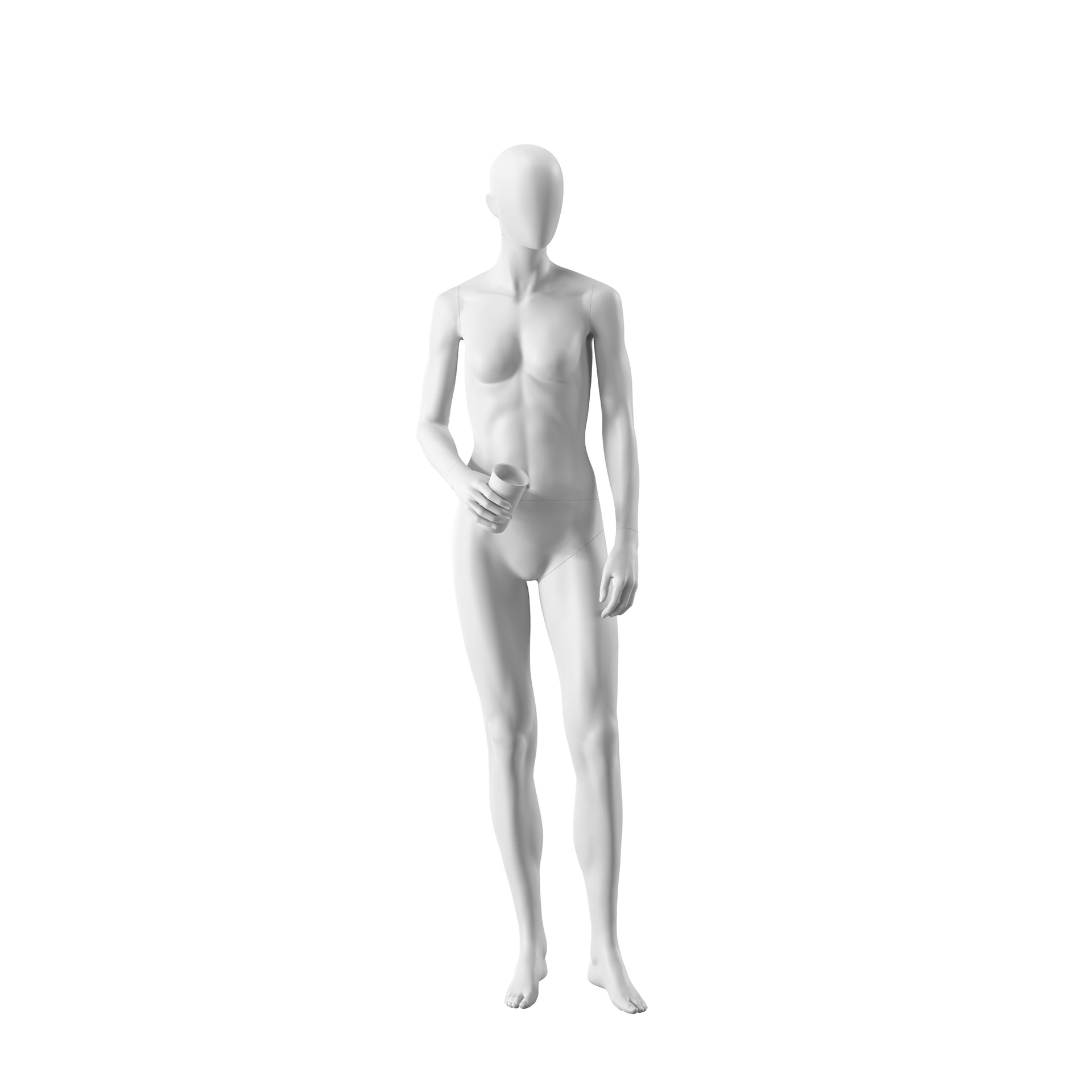 BINK - Realistic mannequin, female, urban style, matt white, standing pose 010
