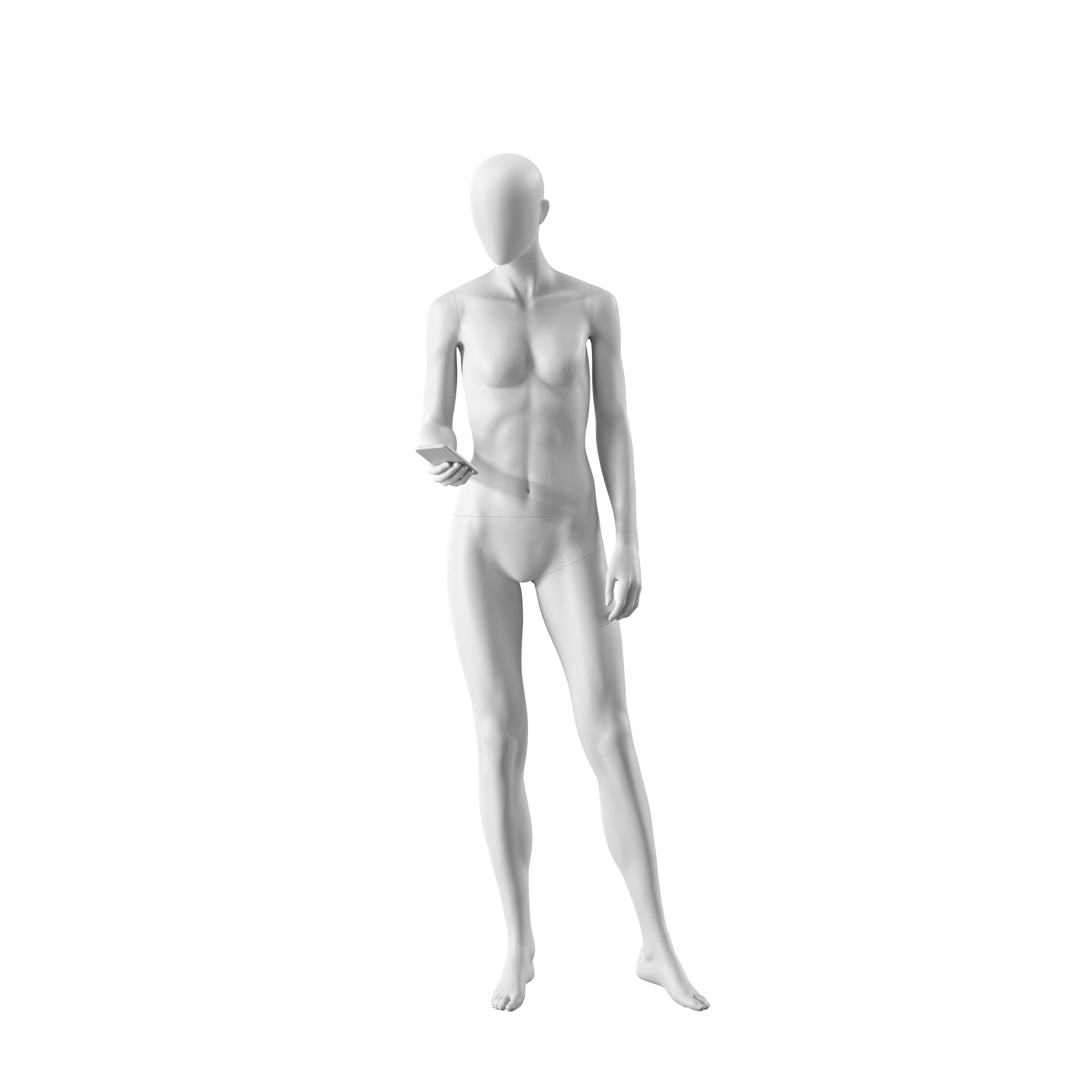 BINK - Realistic mannequin, female, urban style, matt white, standing pose 012