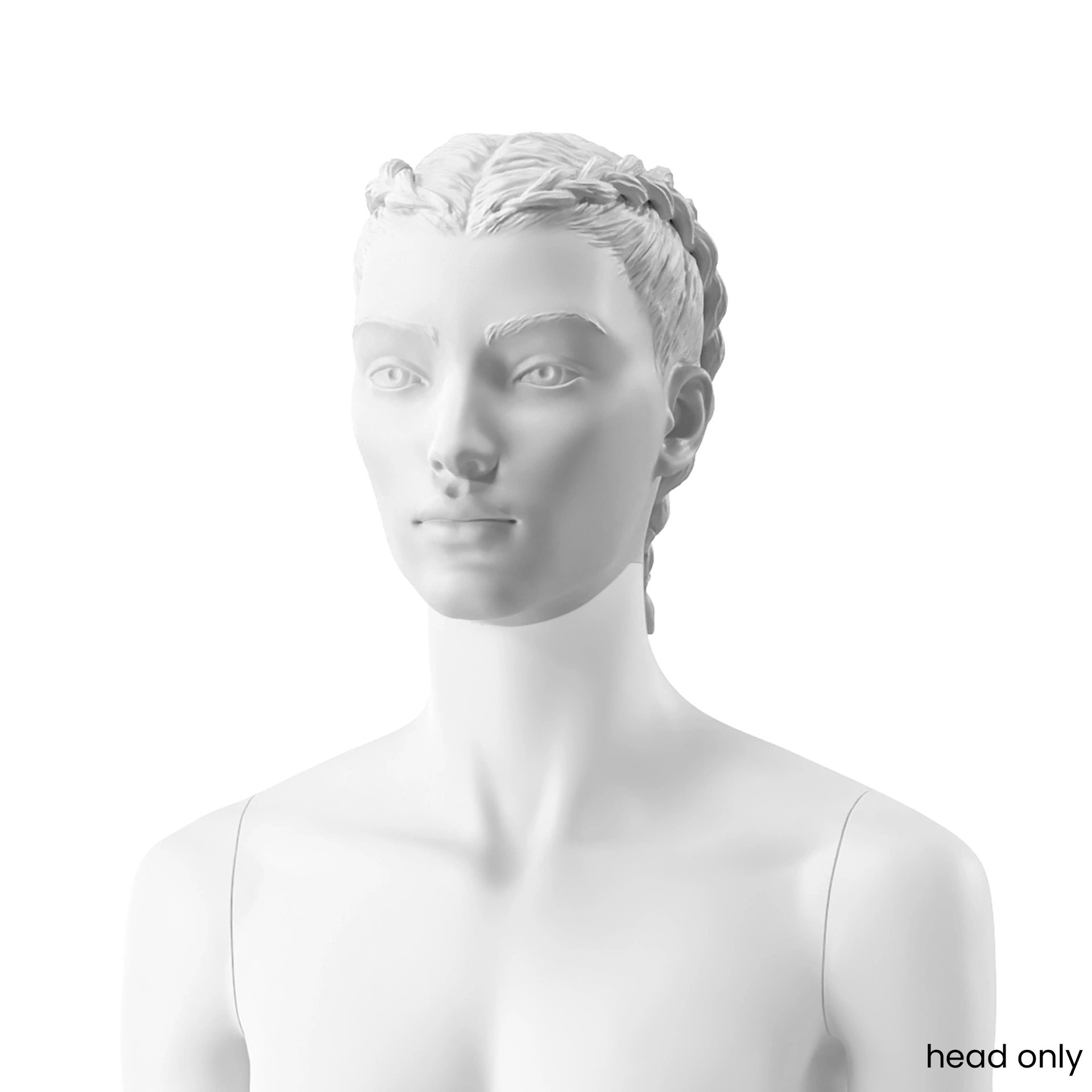 BINK - Trendy female head, bio-resin, white matt
