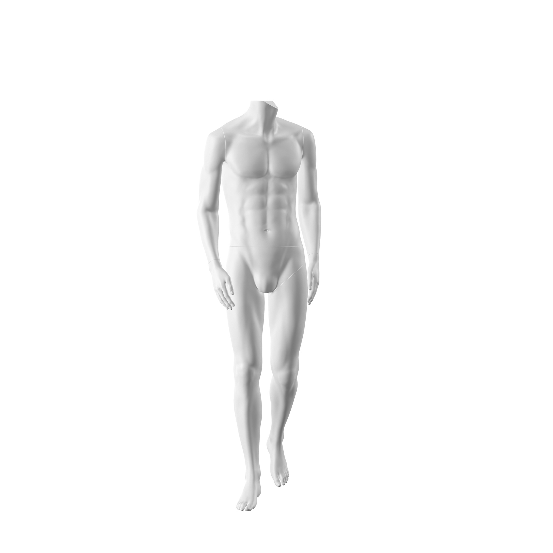 For Rent Male mannequin, Urban, white mat, headless