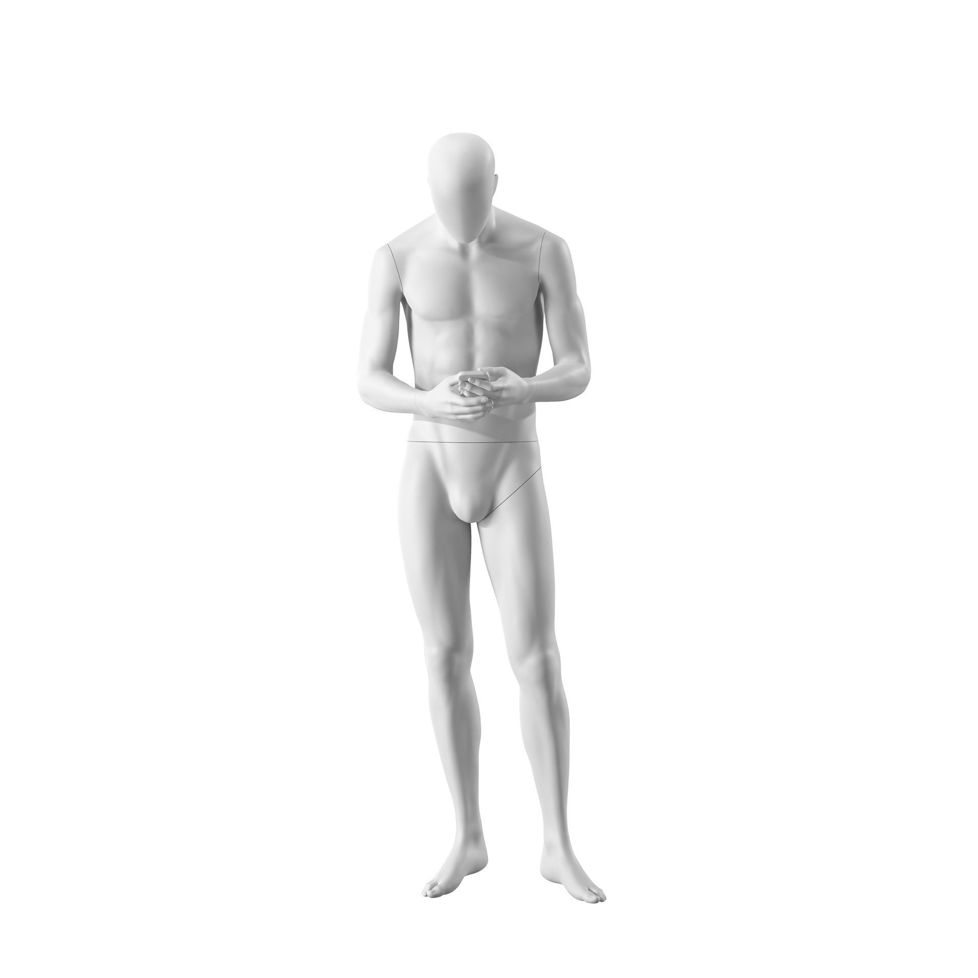 BINK - Realistic mannequin, male, urban style, matt white, standing pose 304