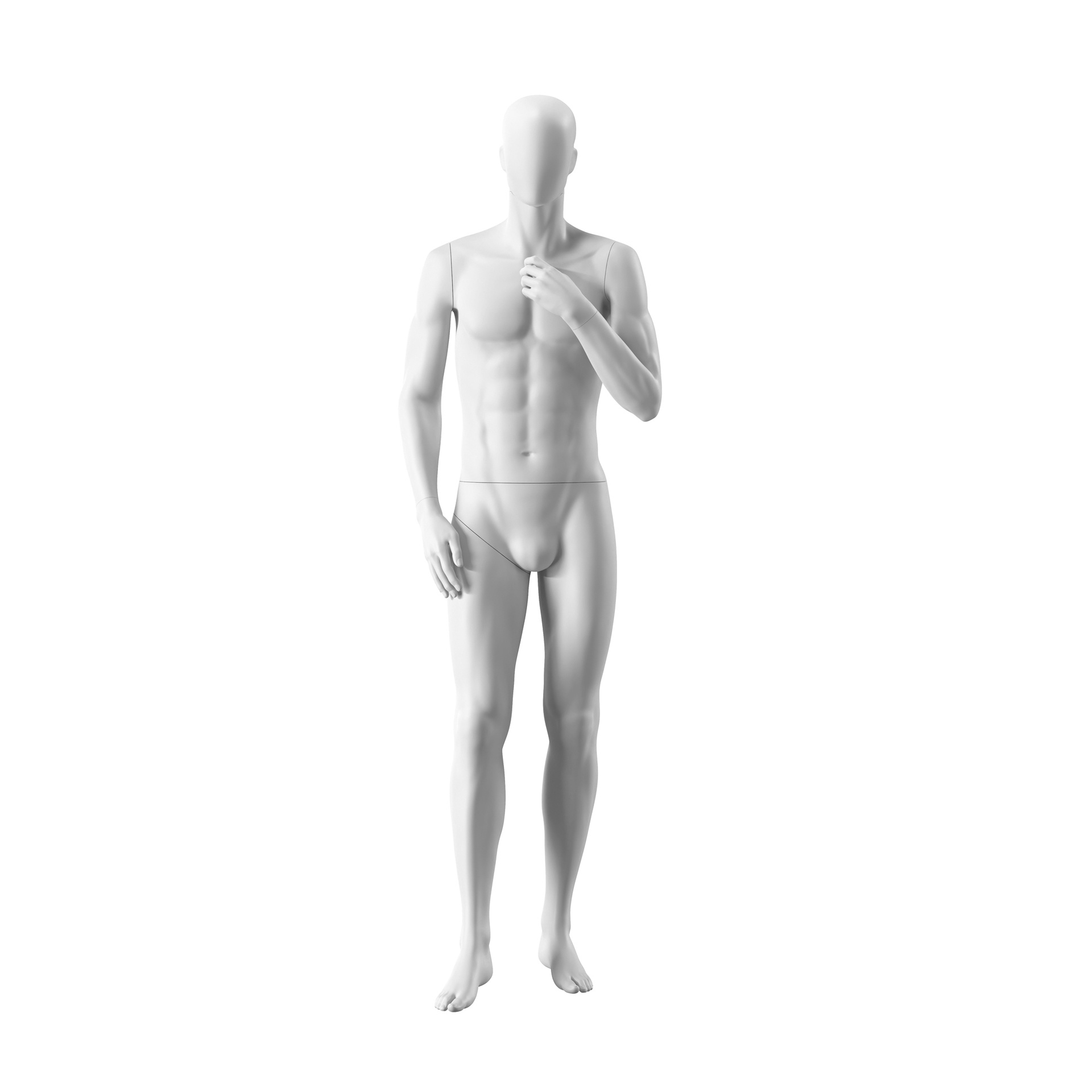 BINK - Realistic mannequin, male, urban style, matt white, standing pose 306