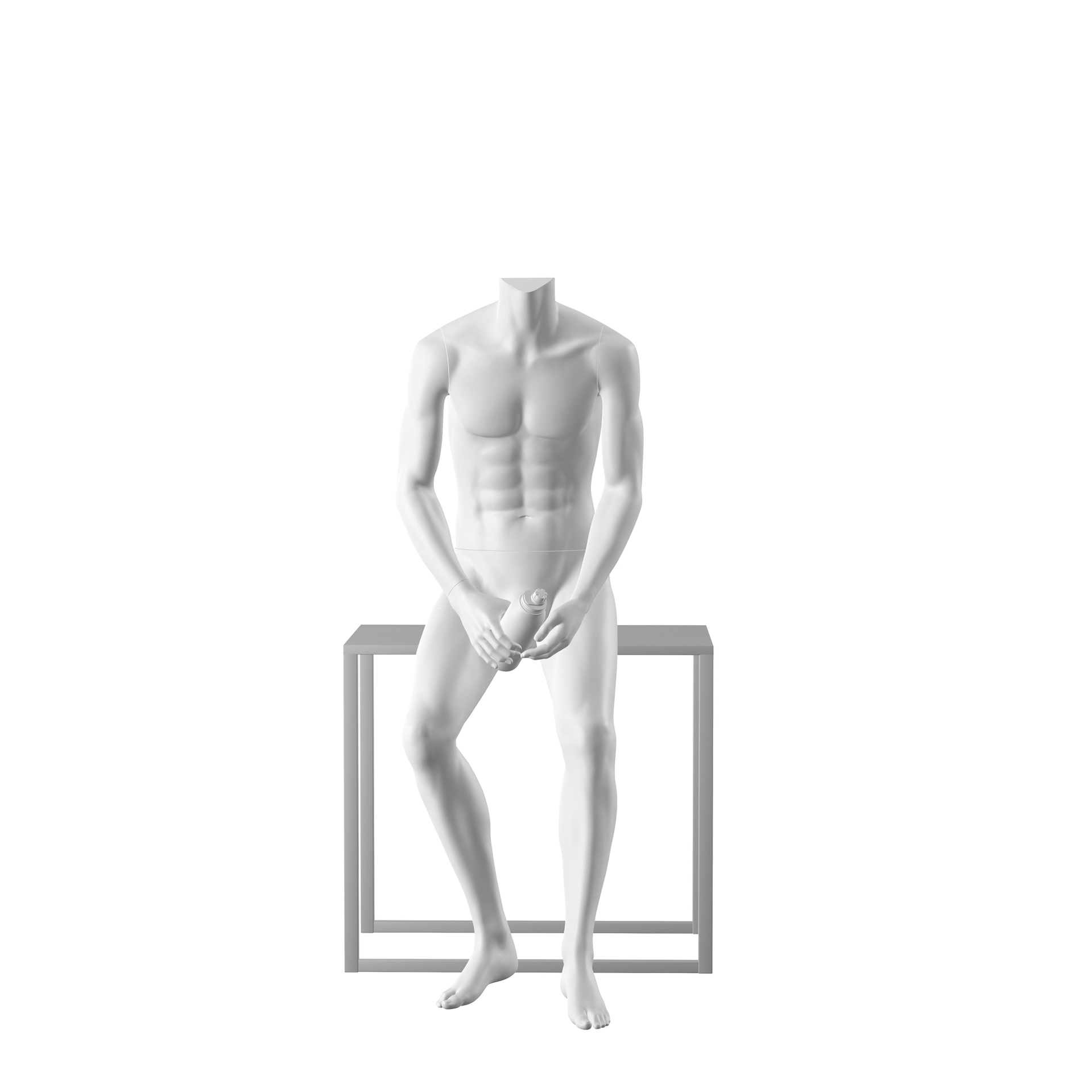 For Rent male window mannequin, Urban, white