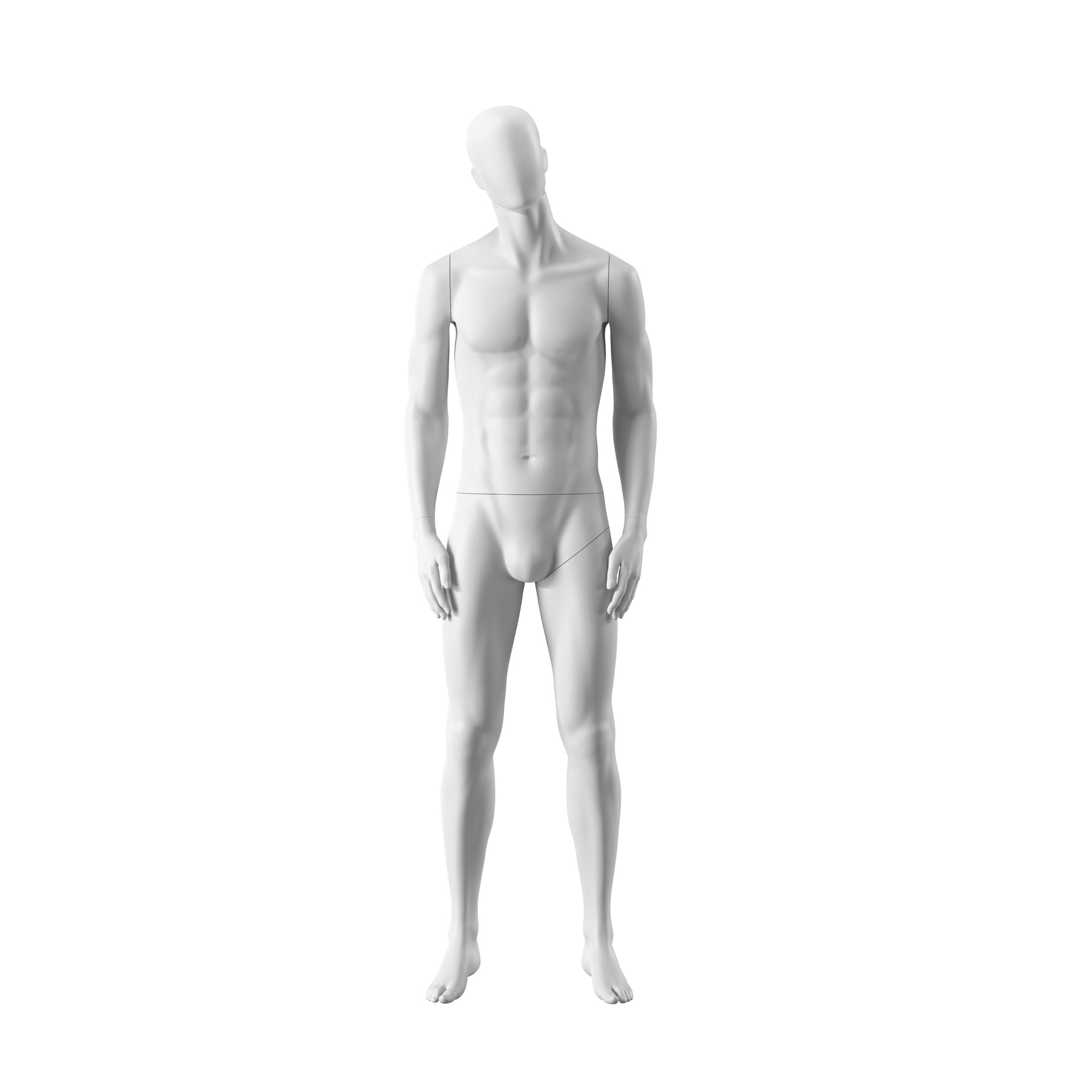 BINK - Maniquí realista de color blanco hombre, estilo urbano, cabeza abstracta, postura de pie 308