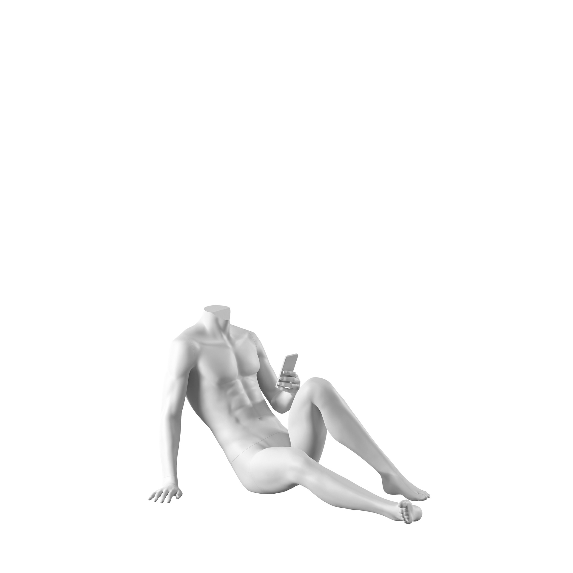 For Rent male window mannequin, Urban, white