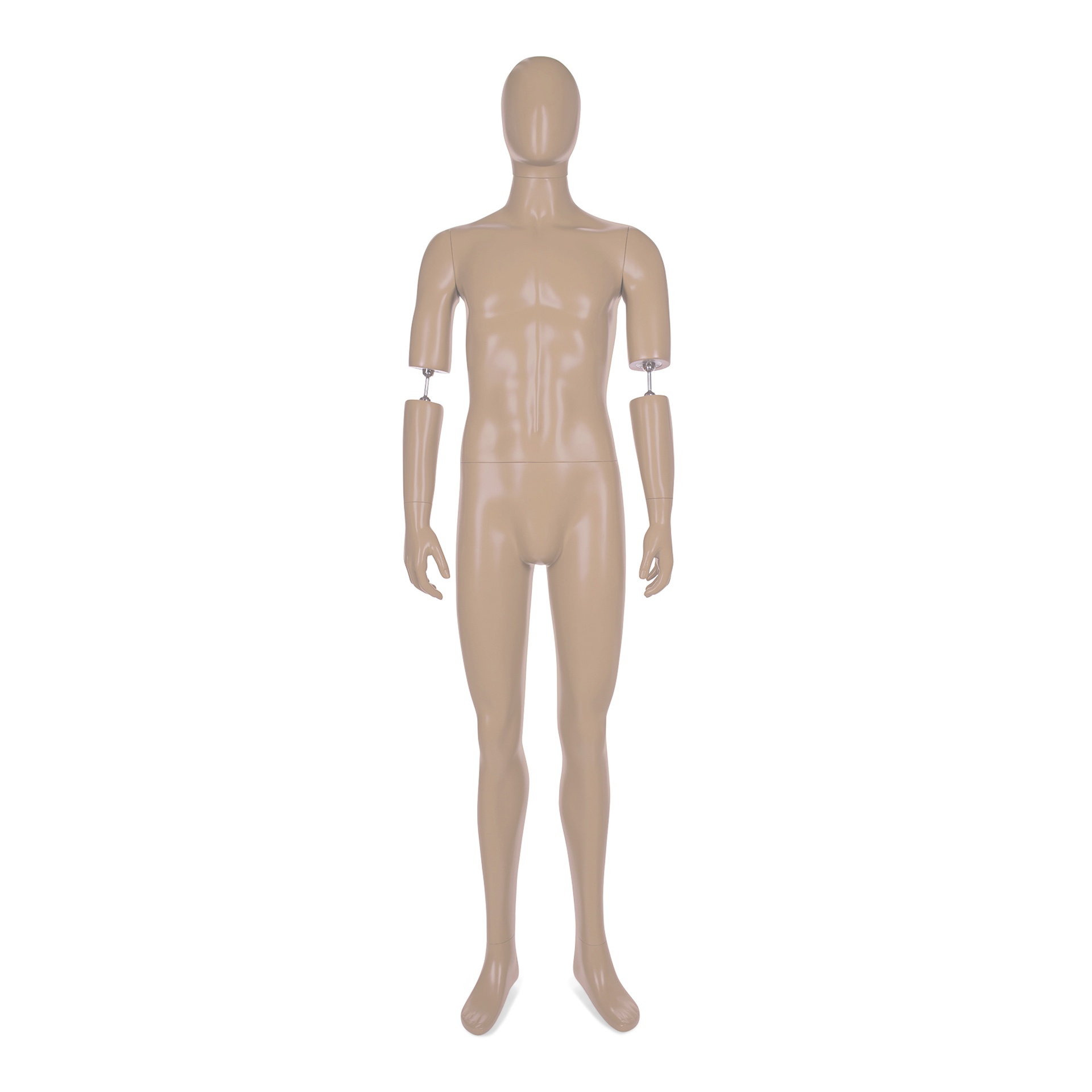 BINK - Maniquí masculino móvil en color piel para vestimenta de museo, cabeza abstracta, ajustable, postura YM35+MH301.