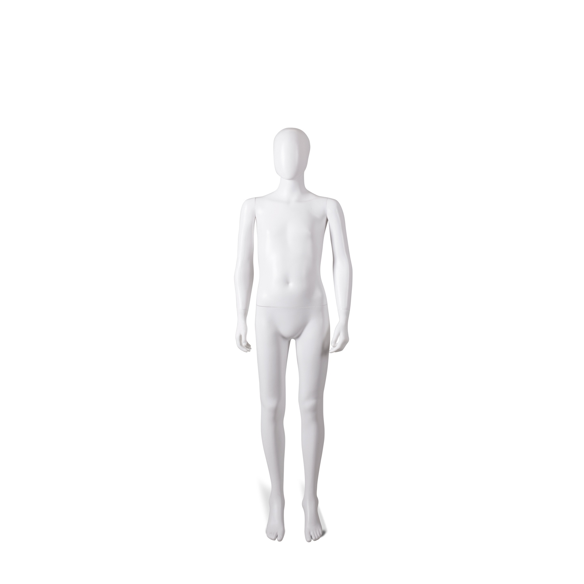 Child mannequin, 12 years, detachable head, white mat colour, standing pose 24