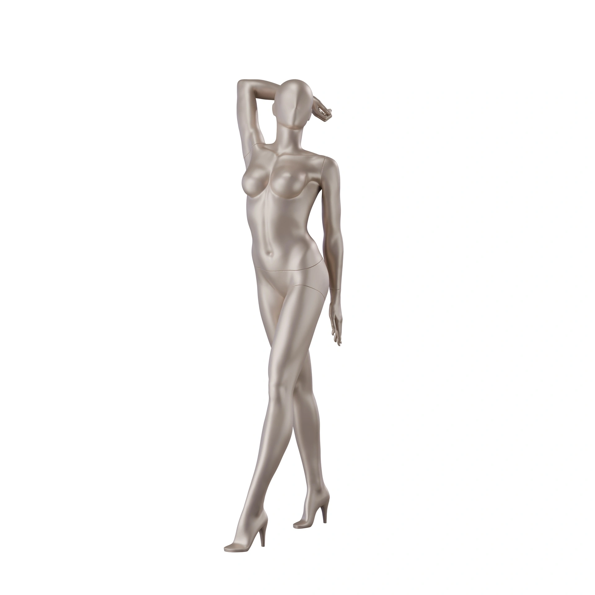 BINK - Underwear mannequin, female, B-cup, bronze metallic skin color mat, standing pose 01B