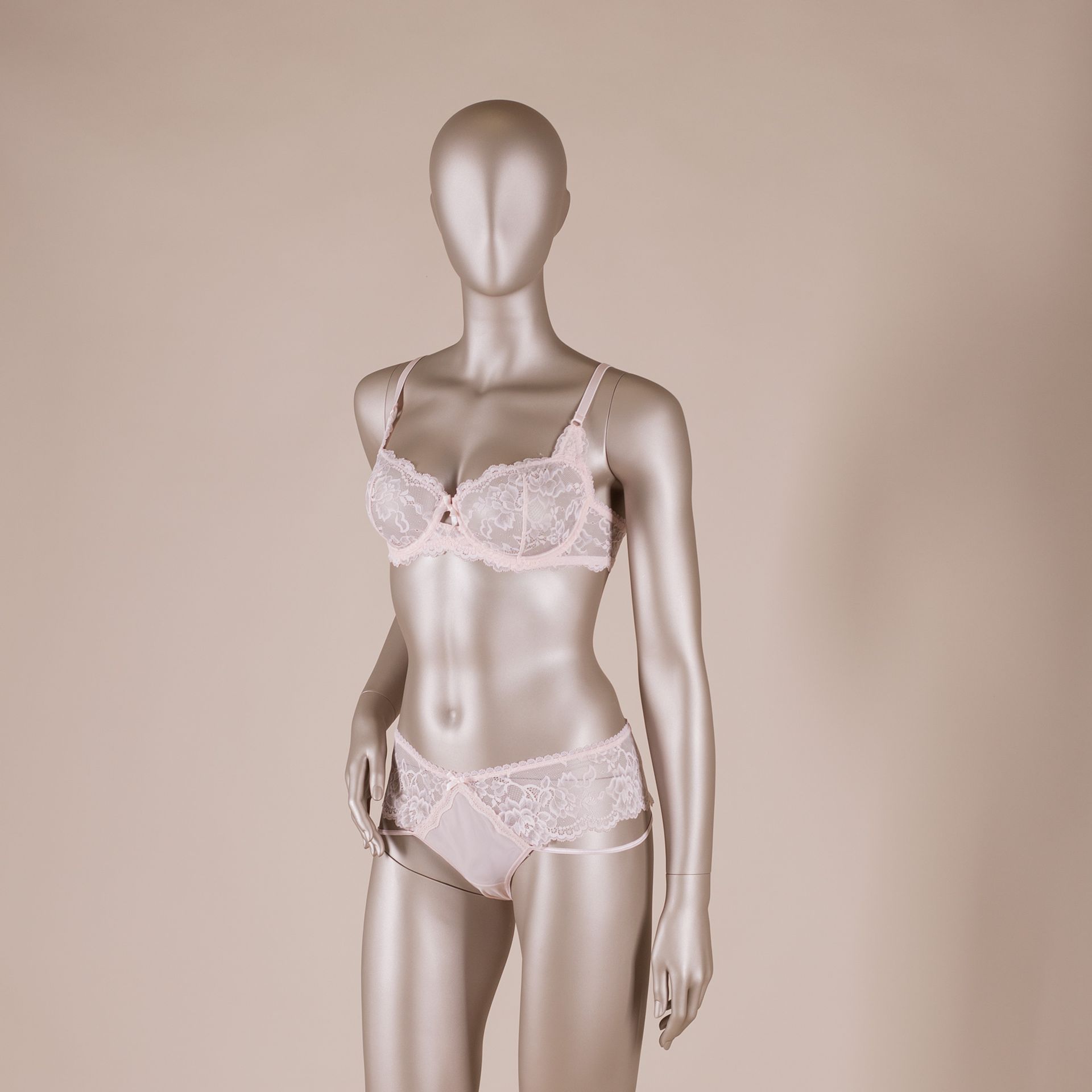 BINK - Underwear mannequin, female, B-cup, bronze metallic skin color mat, standing pose 02B