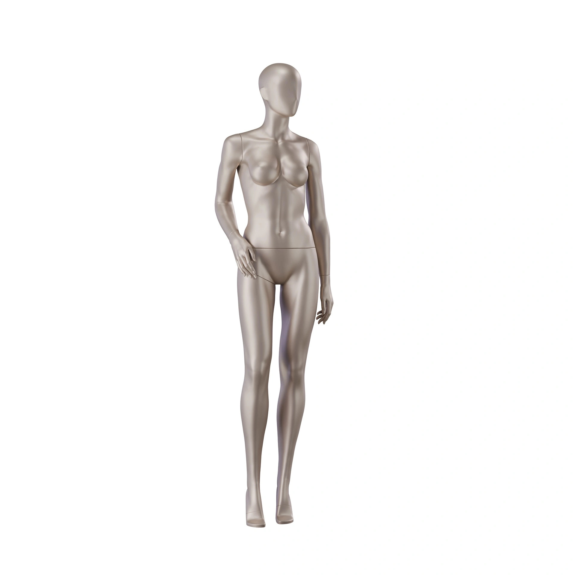 BINK - Underwear mannequin, female, B-cup, bronze metallic skin color mat, standing pose 02B