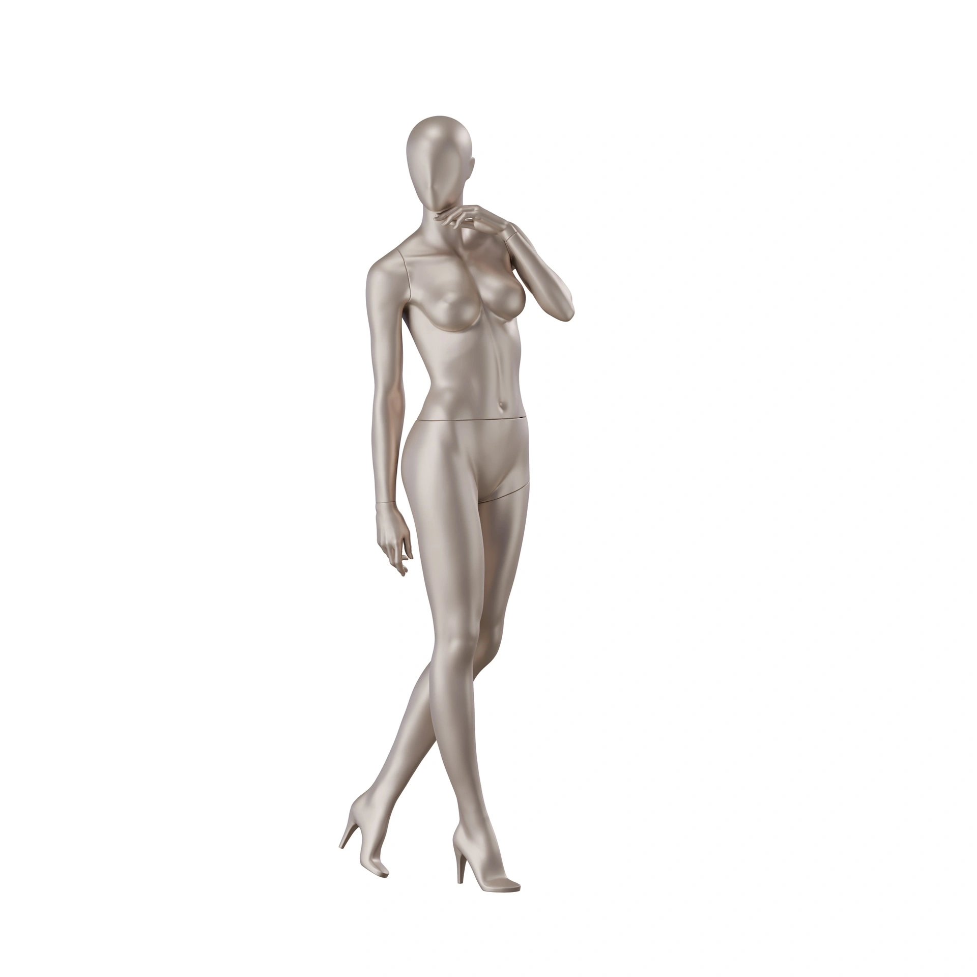 BINK - Underwear mannequin, female, B-cup, bronze metallic skin color mat, standing pose 04B