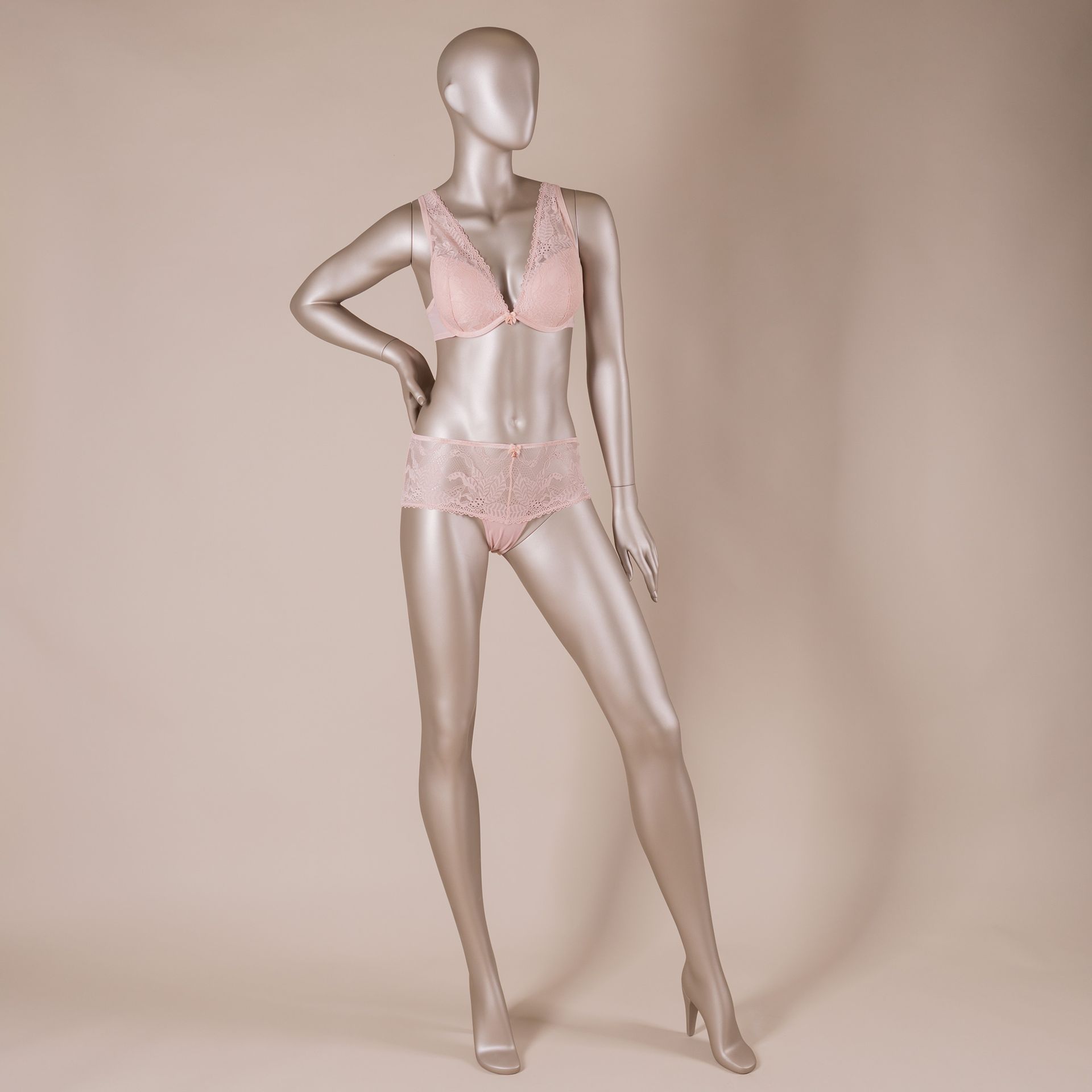 BINK - Underwear mannequin, female, B-cup, bronze metallic skin color mat, standing pose 06B