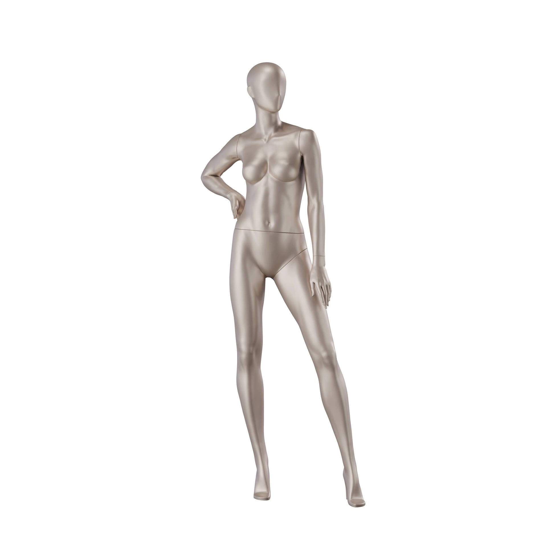BINK - Underwear mannequin, female, B-cup, bronze metallic skin color mat, standing pose 06B