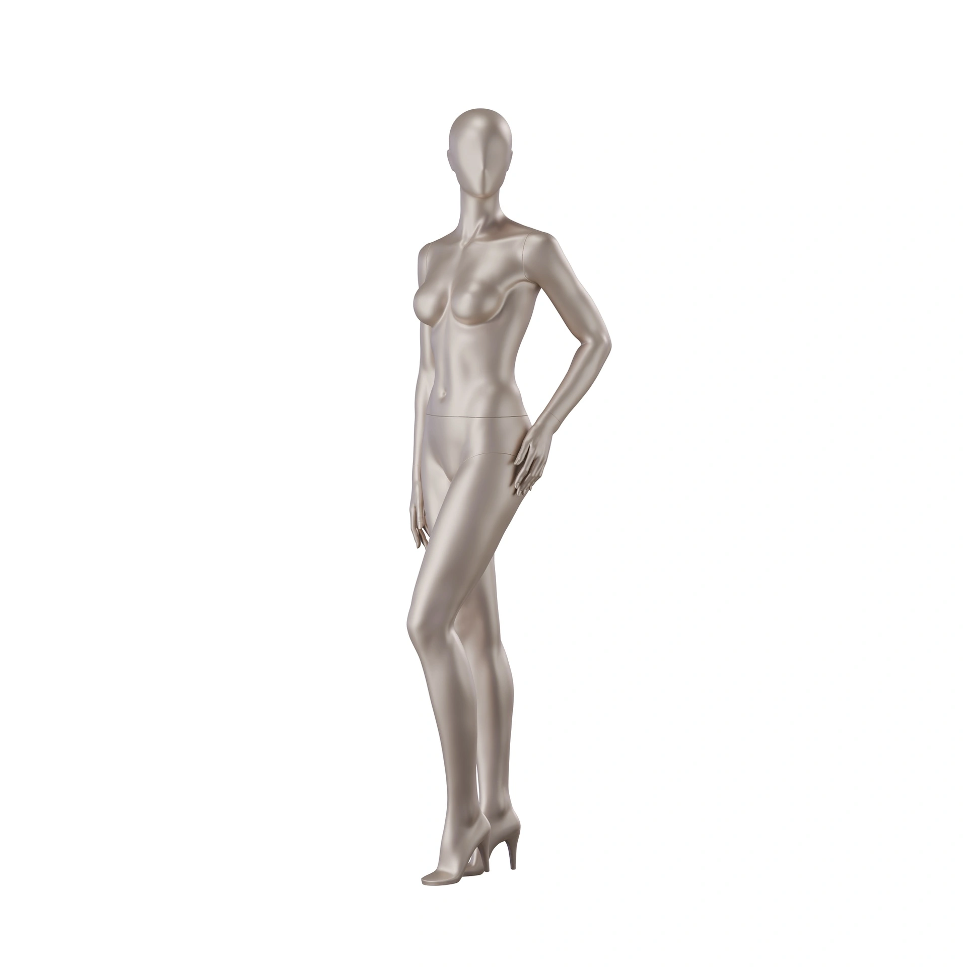 BINK - Underwear mannequin, female, B-cup, bronze metallic skin color mat, standing pose 09B