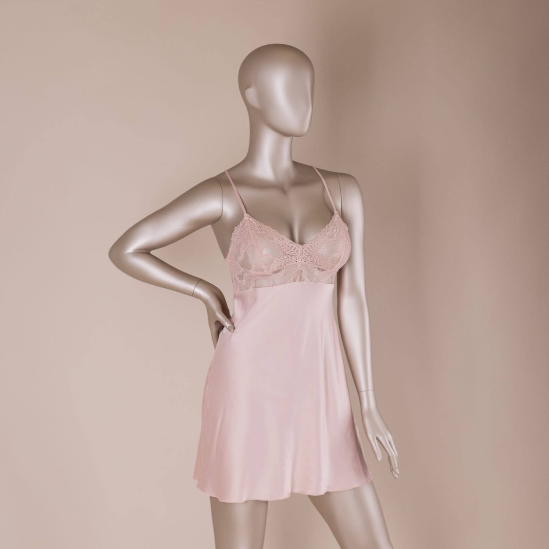 BINK - Underwear mannequin, female, D-cup, bronze metallic skin color mat, standing pose 06D