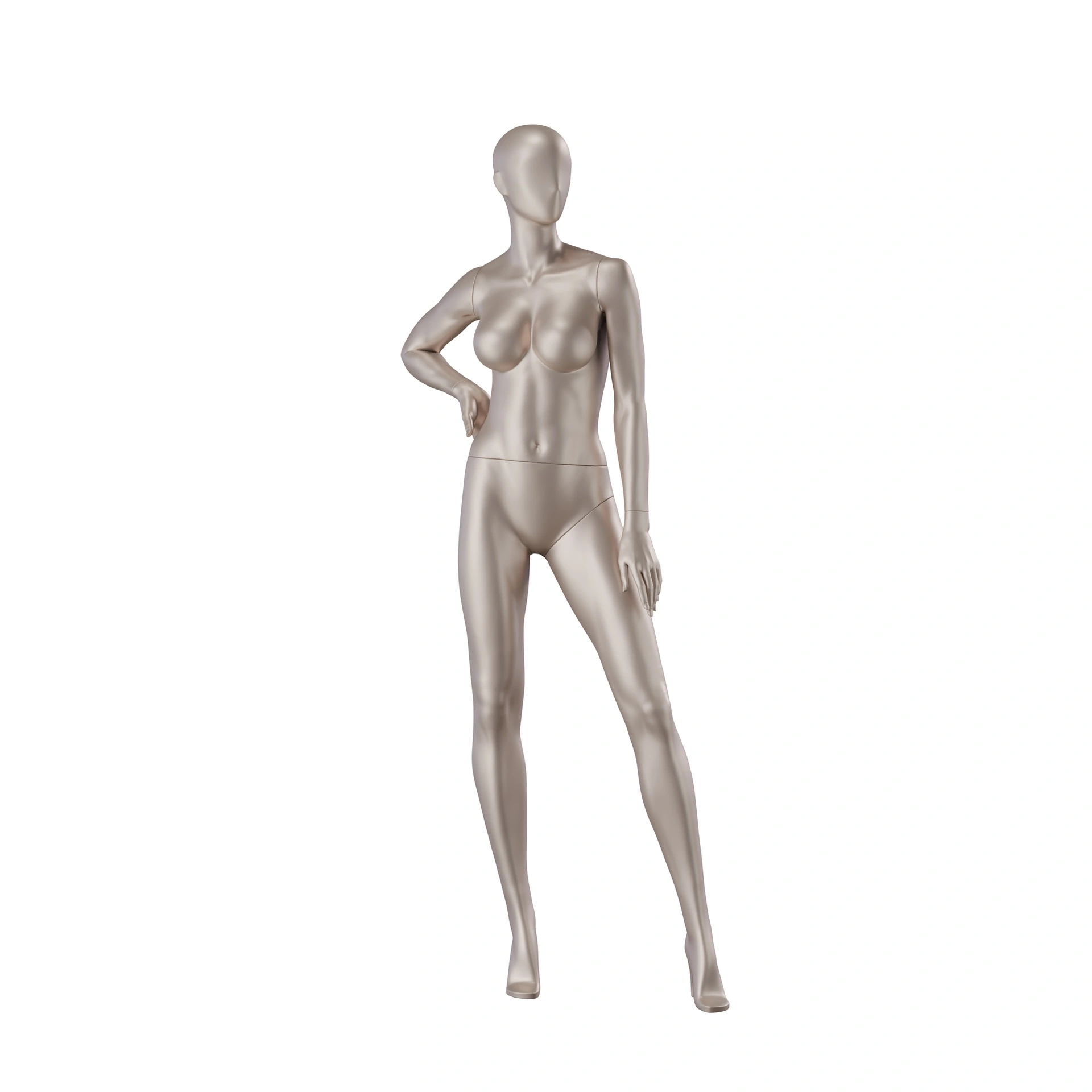 BINK - Underwear mannequin, female, D-cup, bronze metallic skin color mat, standing pose 06D