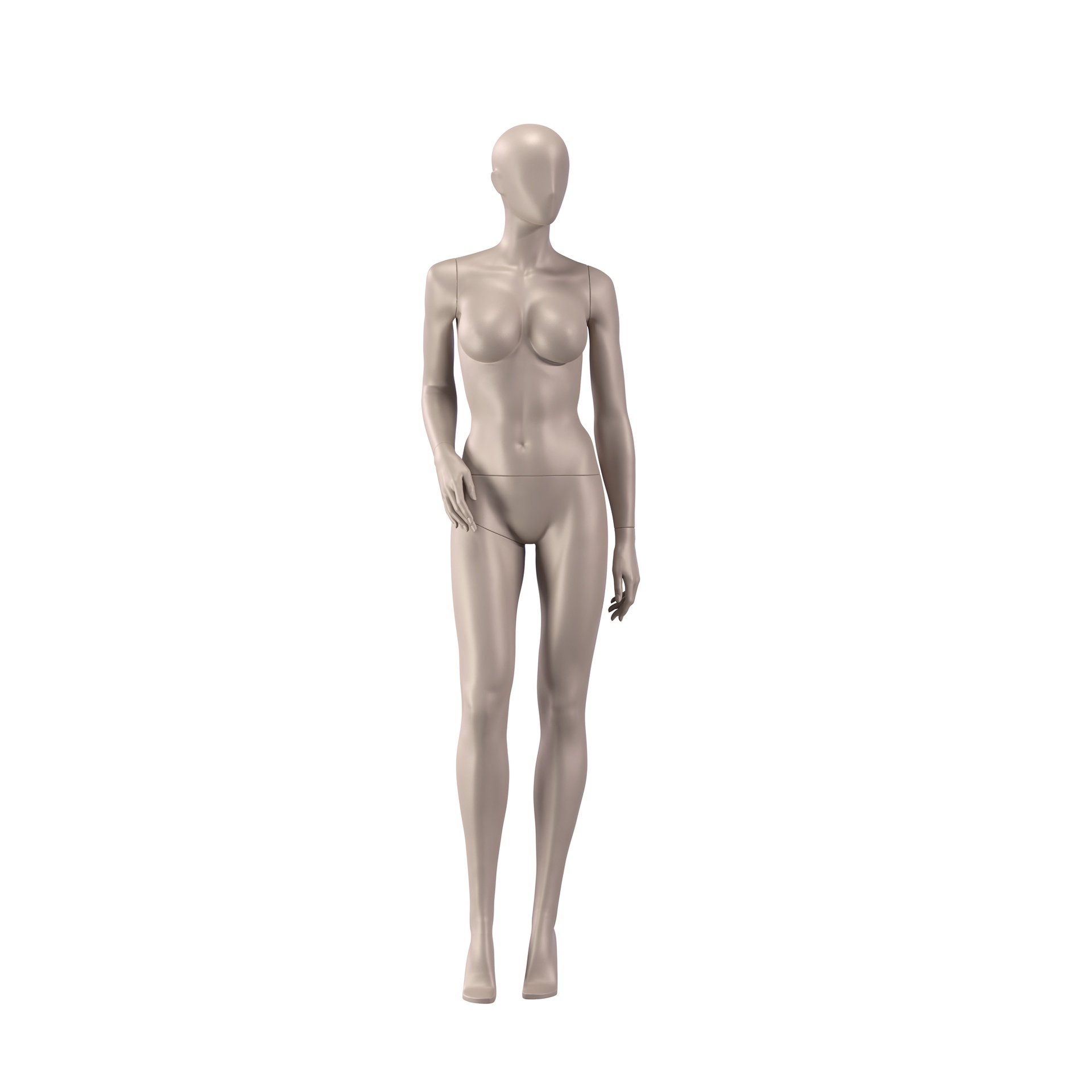 Paspop lingerie dame, D-cup, metallic huidskleur, staande pose 02D