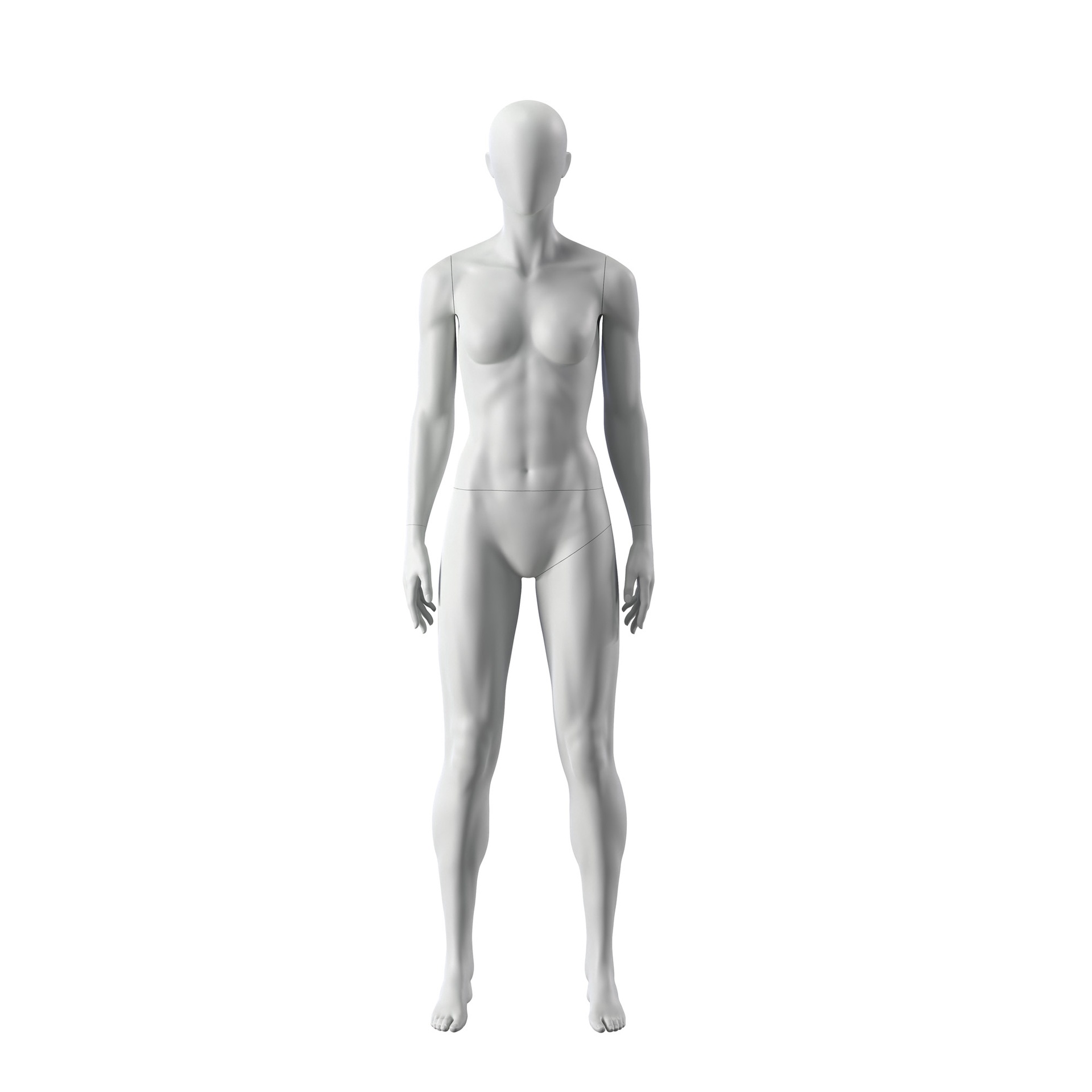 BINK - Sport mannequin, female, grey, abstract head, standing pose 01