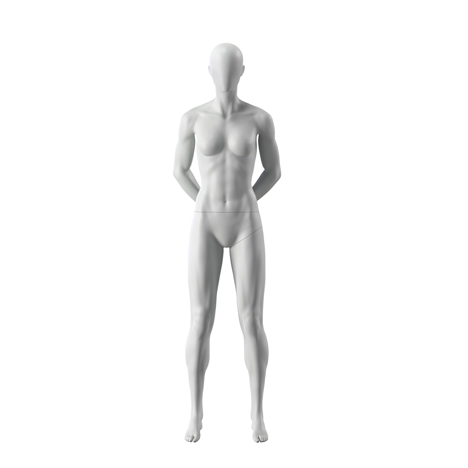 BINK - Sport mannequin, female, grey, abstract head, standing pose 15