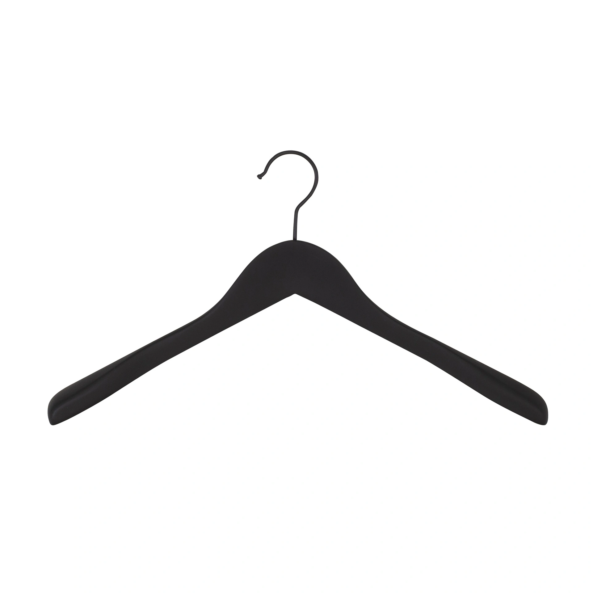 BINK - Soft touch clothes hanger for blazer, 3 cm shoulder width, 41 cm, black, black hook - box of 50 pcs