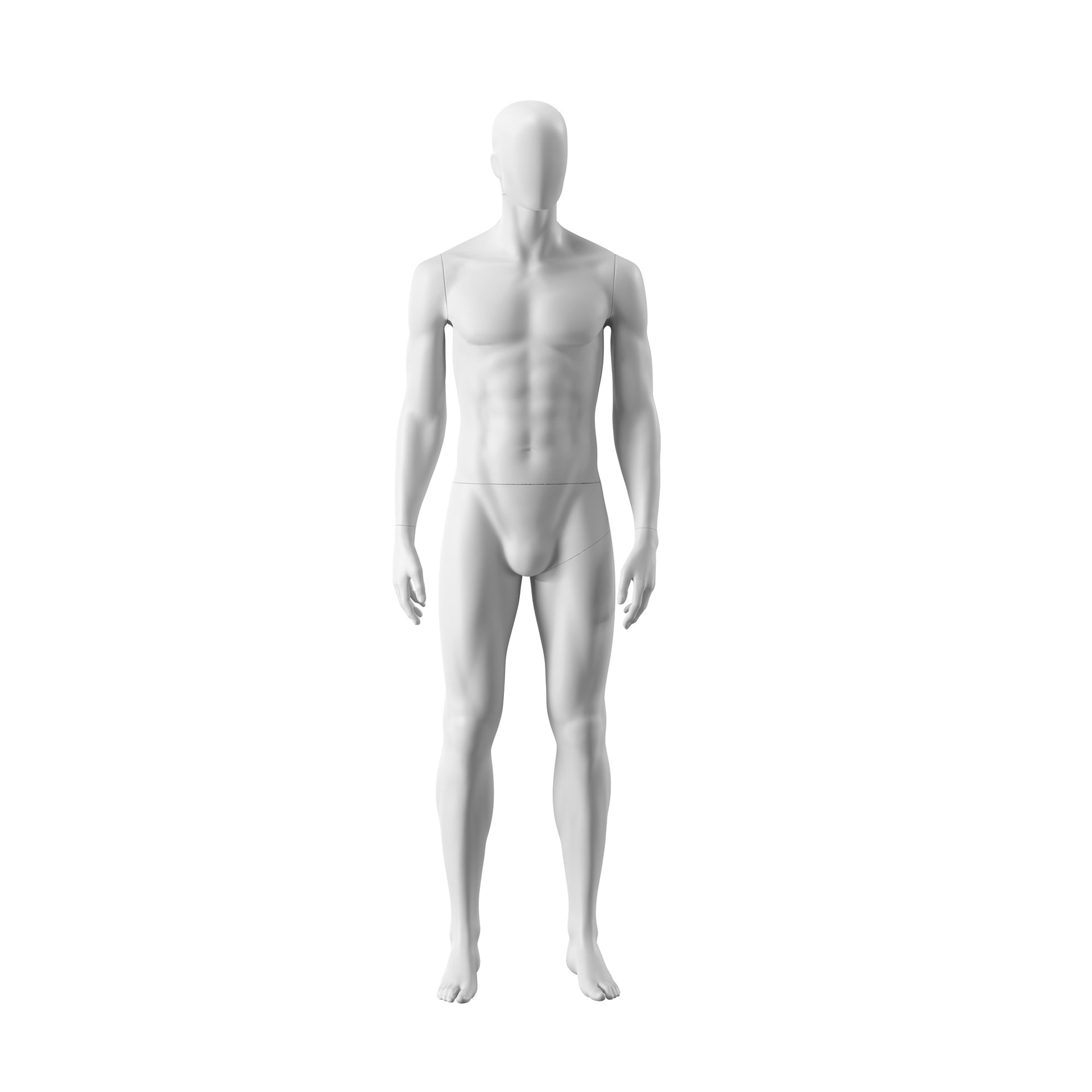 BINK - White abstract male mannequin, with abstract head, white powdercoated base, pose MM103