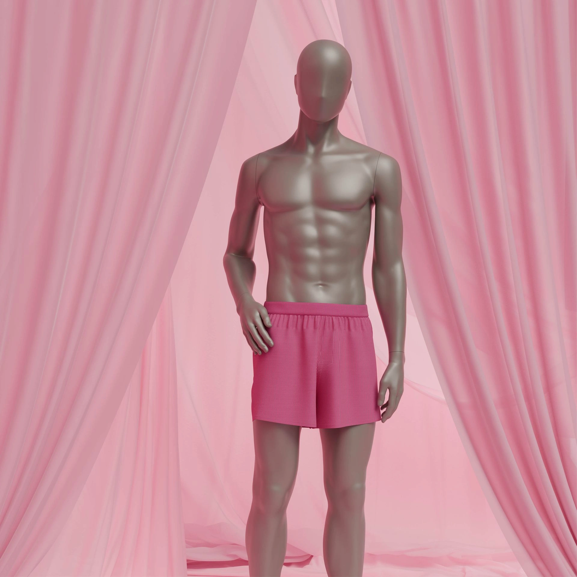 Paspop lingerie heer, metallic huidskleur, staande pose 51