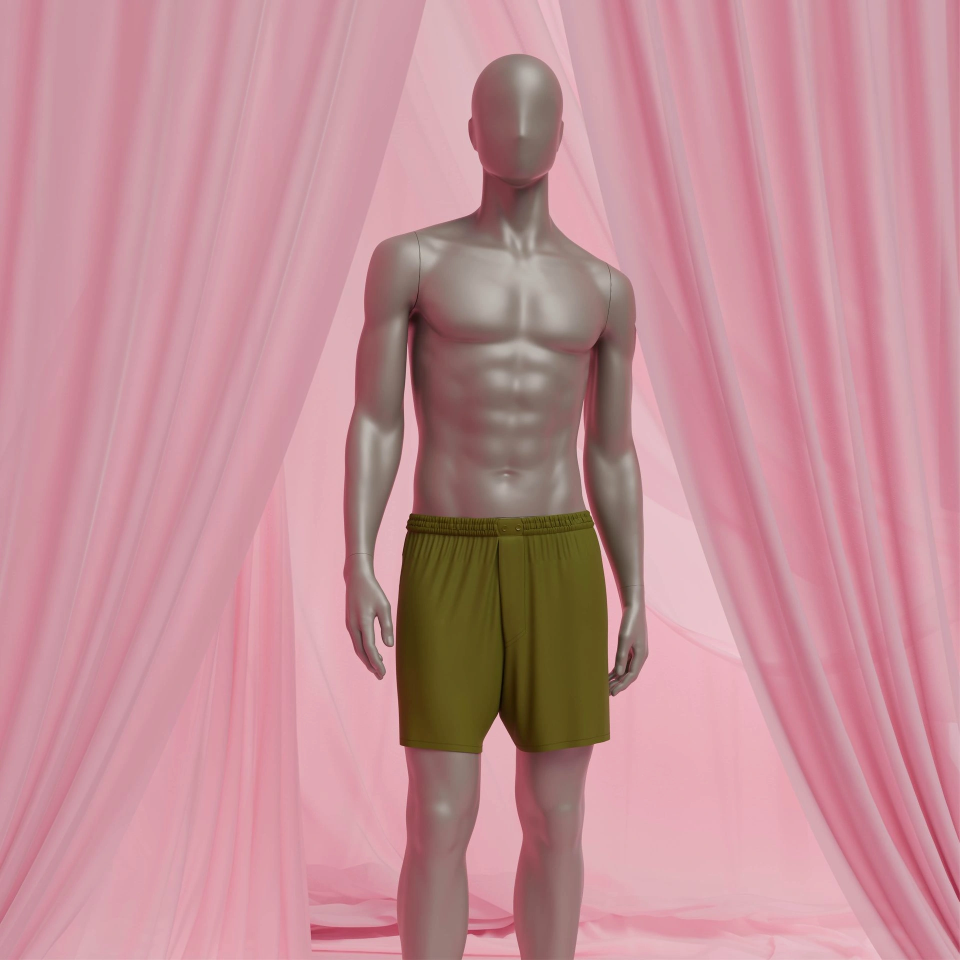 Paspop lingerie heer, metallic huidskleur, staande pose 52