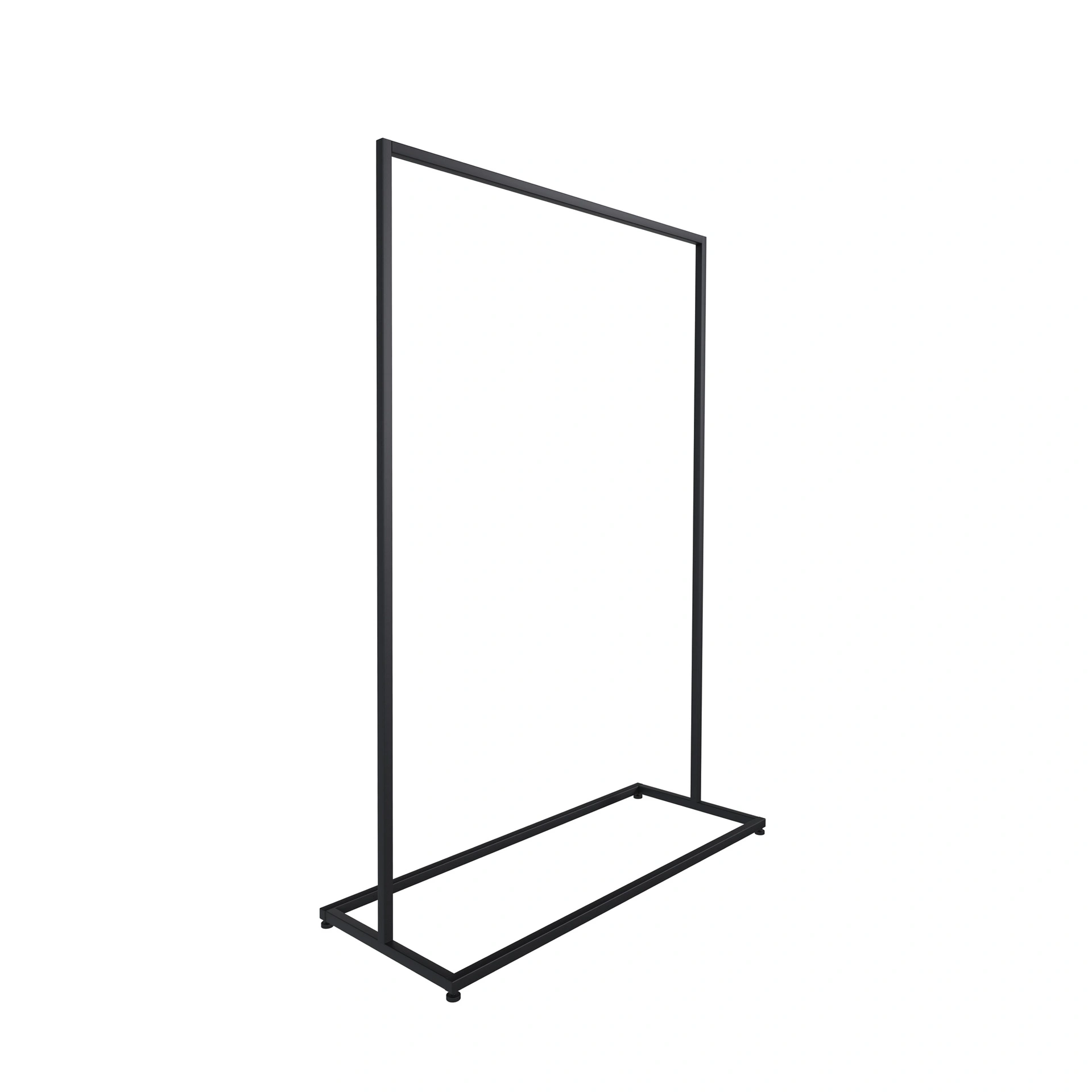 Heavy duty clothing rack, short model, for long dresses, square metal tube, black matt