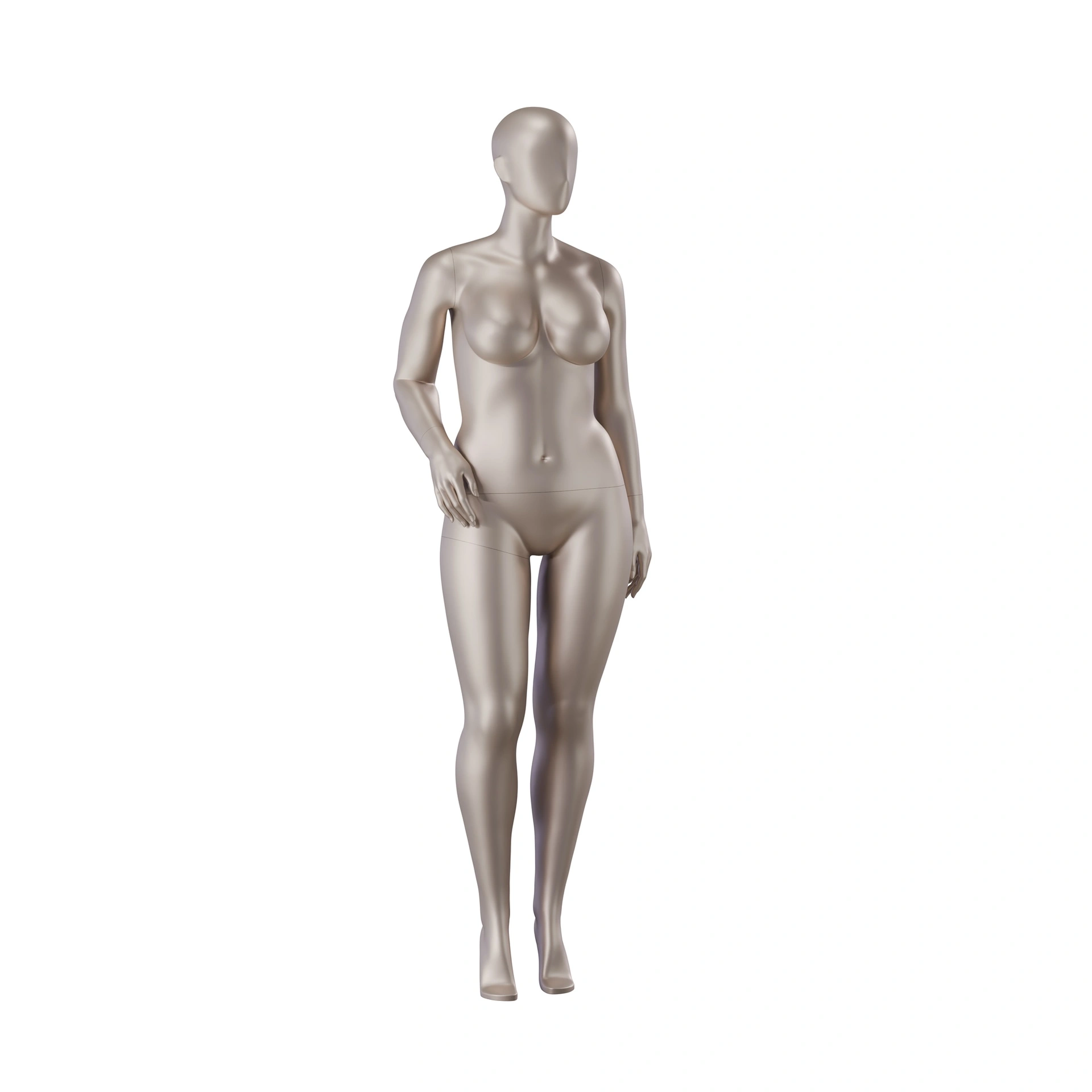 Underwear mannequin, female, plus size model, D-cup, bronze metallic skin color mat, standing pose 20D
