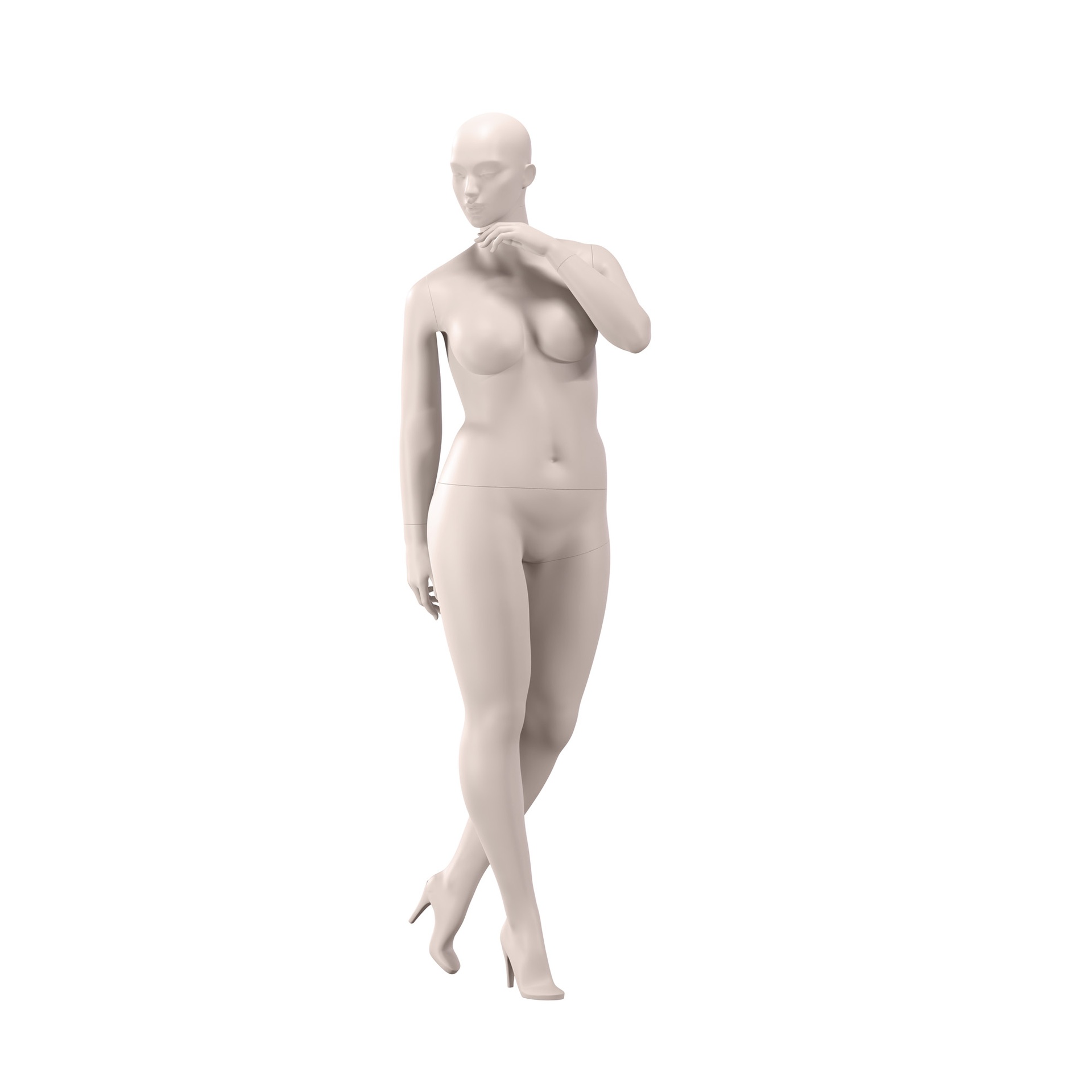 BINK - Lingerie mannequin, plus size, female, C-cup, nude skin color mat, standing pose 21C