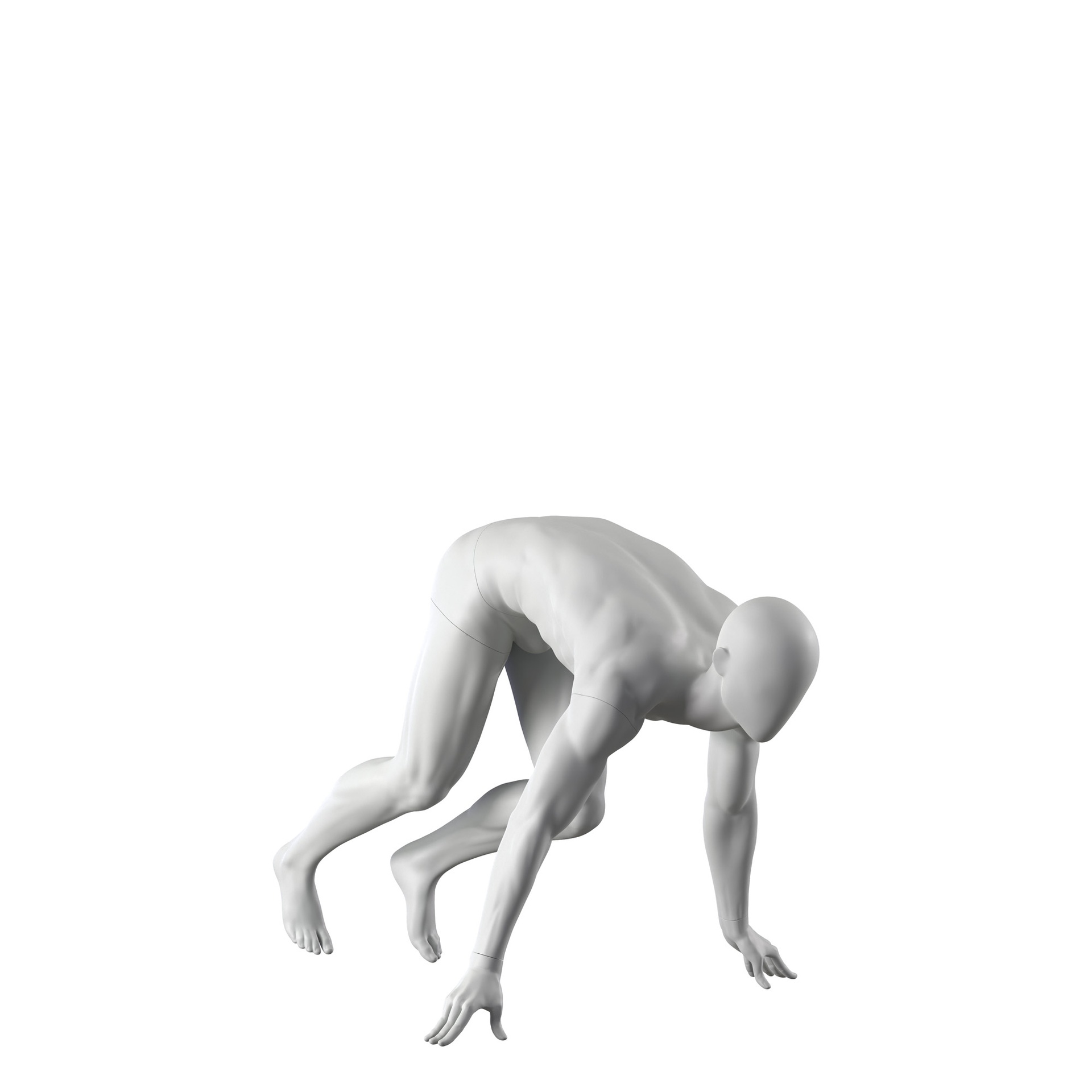 BINK - Start to run sport heren mannequin, grijs, abstract hoofd, pose 303