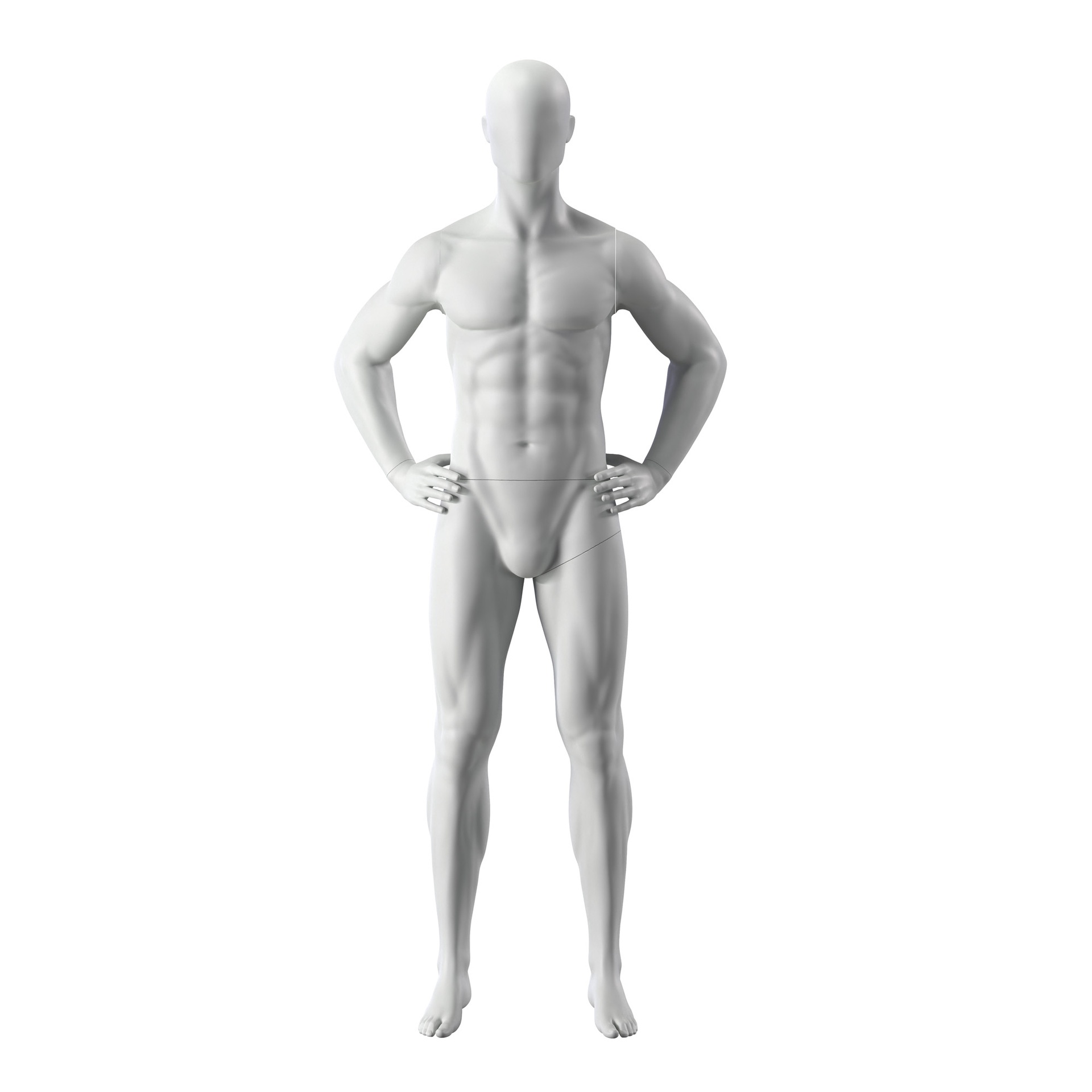 BINK - Sport mannequin, male, grey, abstract head, standing pose 316